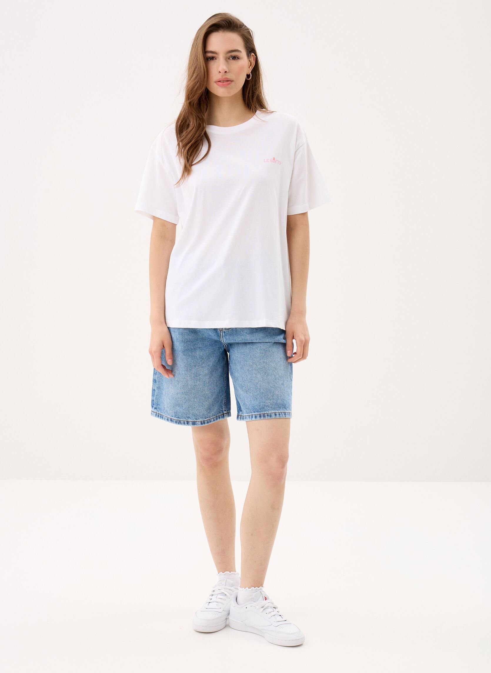 Tee-shirts manches courtes Pcgrink Ss Printed T-Shirt Jrs Bc femme blanc Pieces Tee-shirts manches courtes Pcgrink Ss Printed T-Shirt Jrs Bc femme blanc Bright white