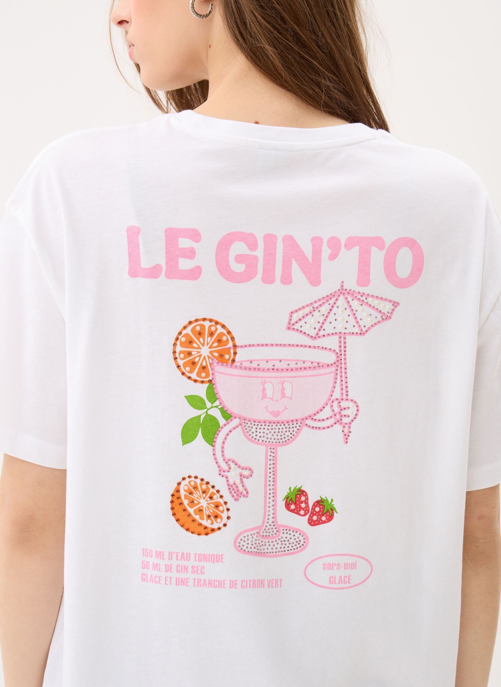 Tee-shirts manches courtes Pcgrink Ss Printed T-Shirt Jrs Bc femme blanc Pieces Tee-shirts manches courtes Pcgrink Ss Printed T-Shirt Jrs Bc femme blanc Bright white