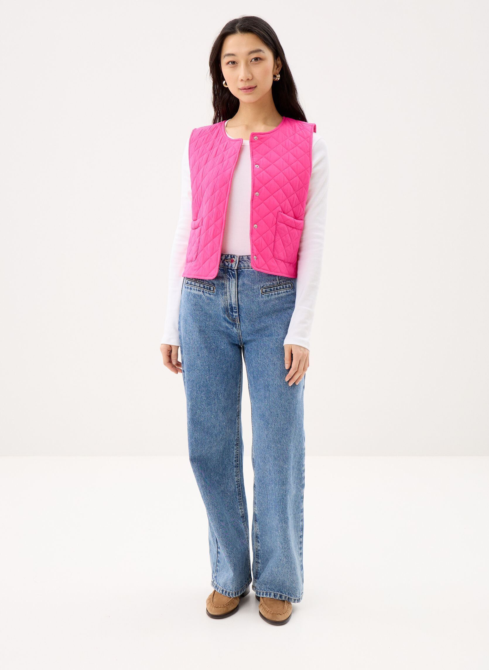 Westen Pcsaria Short Quilt Vest damen rosa Pieces Westen Pcsaria Short Quilt Vest damen rosa FUCHSIA PURPLE