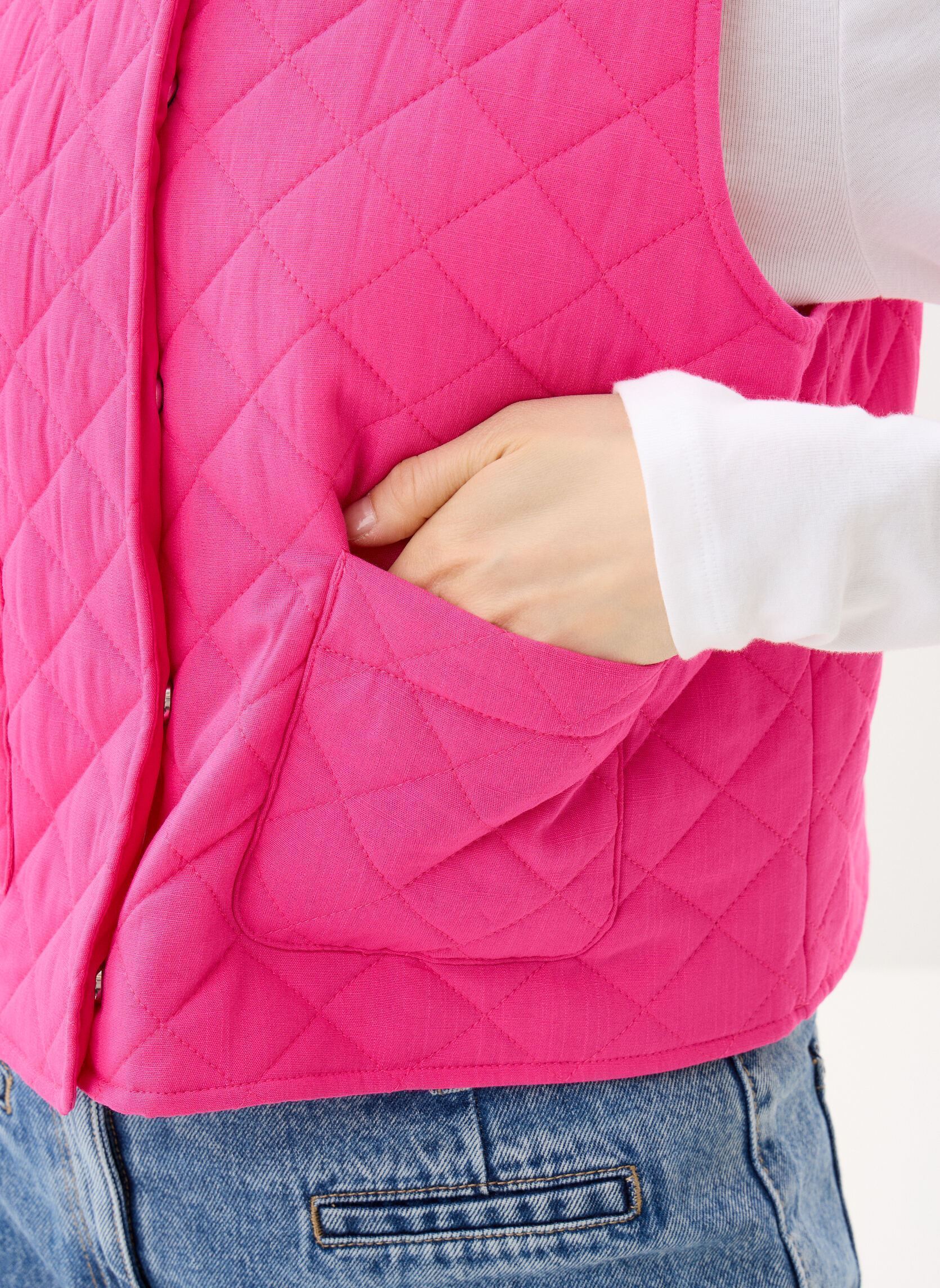 Westen Pcsaria Short Quilt Vest damen rosa Pieces Westen Pcsaria Short Quilt Vest damen rosa FUCHSIA PURPLE