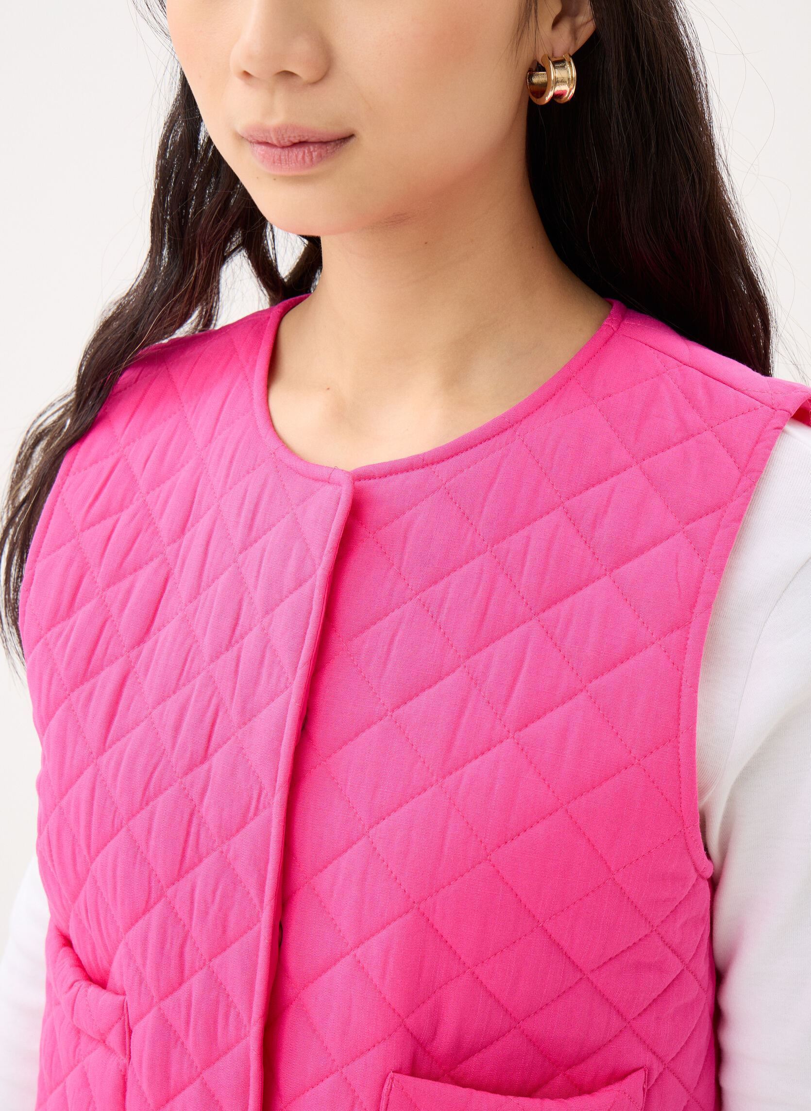 Westen Pcsaria Short Quilt Vest damen rosa Pieces Westen Pcsaria Short Quilt Vest damen rosa FUCHSIA PURPLE