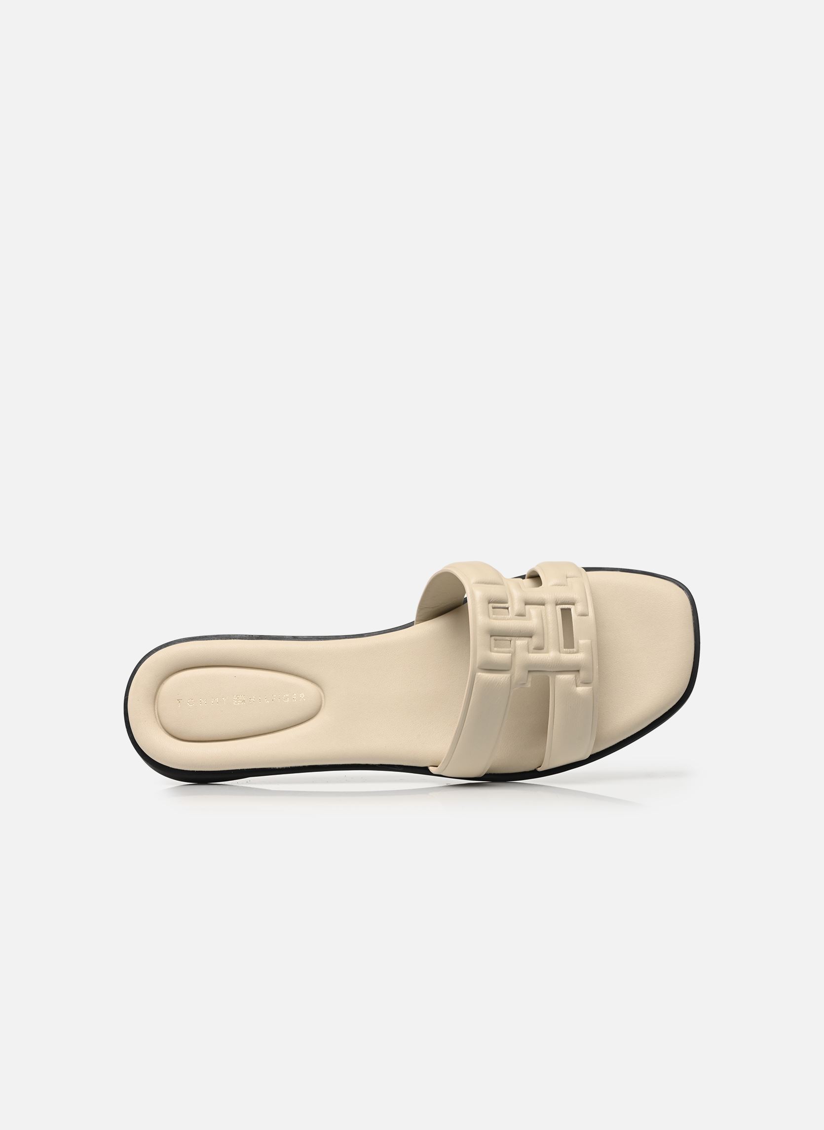 Pantoletten und Clogs TH LOGO STRAP MULE damen weiß Tommy Hilfiger Pantoletten und Clogs TH LOGO STRAP MULE damen weiß BEIGE