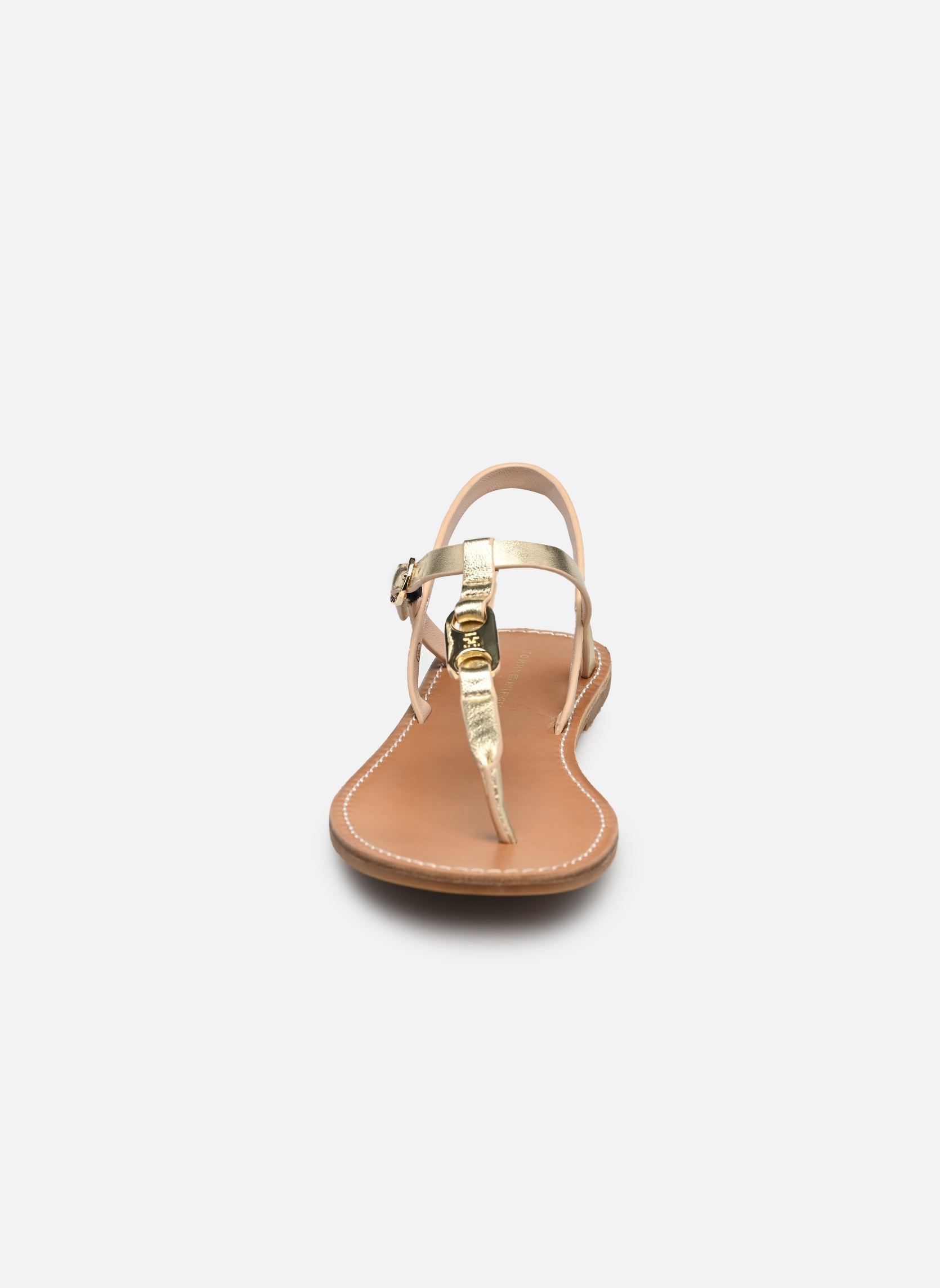 Sandales LEATHER THONG SANDAL femme or et bronze Tommy Hilfiger Sandales LEATHER THONG SANDAL femme or et bronze GOLD