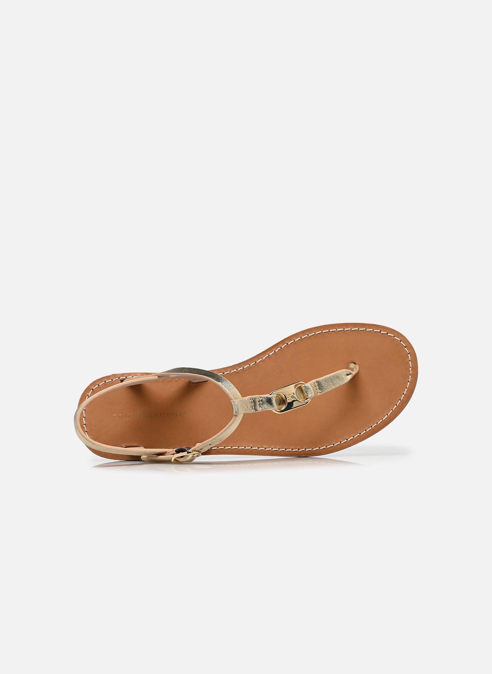Sandales LEATHER THONG SANDAL femme or et bronze Tommy Hilfiger Sandales LEATHER THONG SANDAL femme or et bronze GOLD