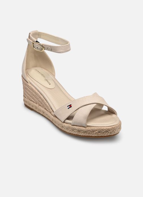 Tommy Hilfiger Espadrilles met sleehak en plateau MID WEDGE ESPAD X CR dames beige