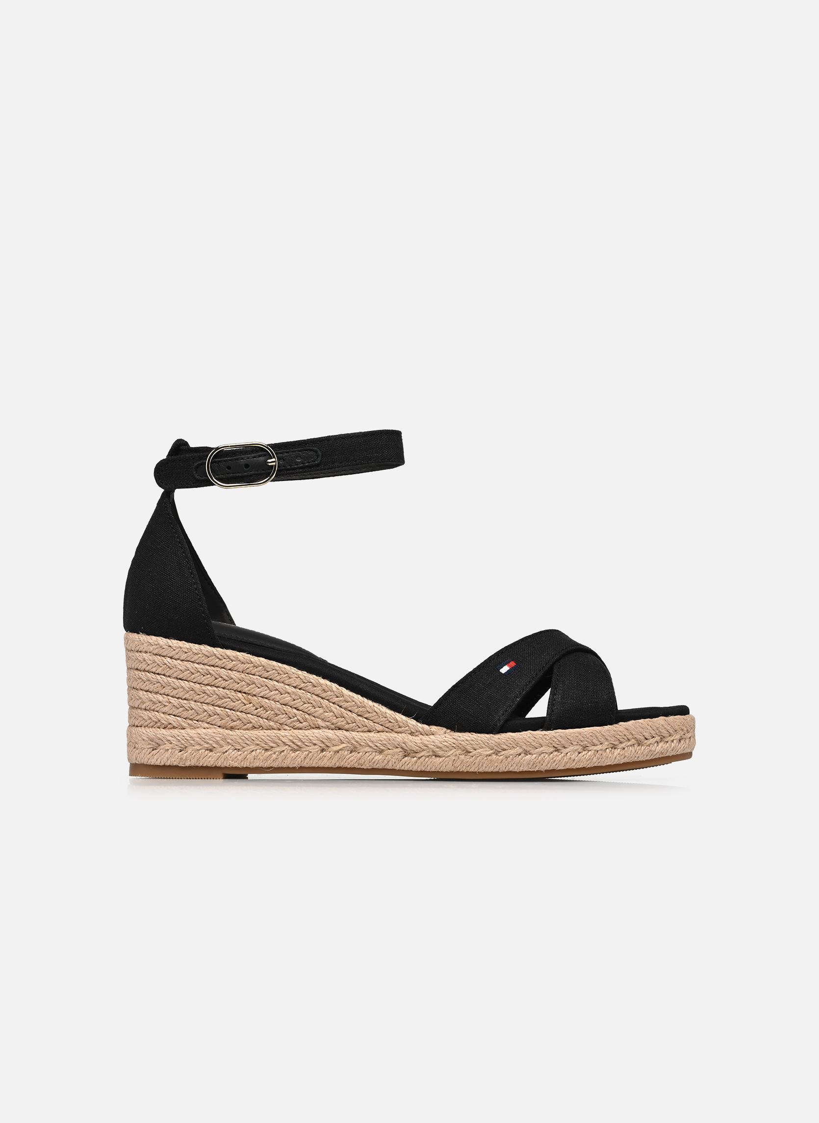 Espadrilles compensées et plateformes MID WEDGE ESPAD X CR femme noir Tommy Hilfiger Espadrilles compensées et plateformes MID WEDGE ESPAD X CR femme noir BLACK