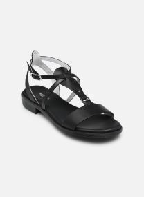 Flache Sandalen E615895D damen schwarz