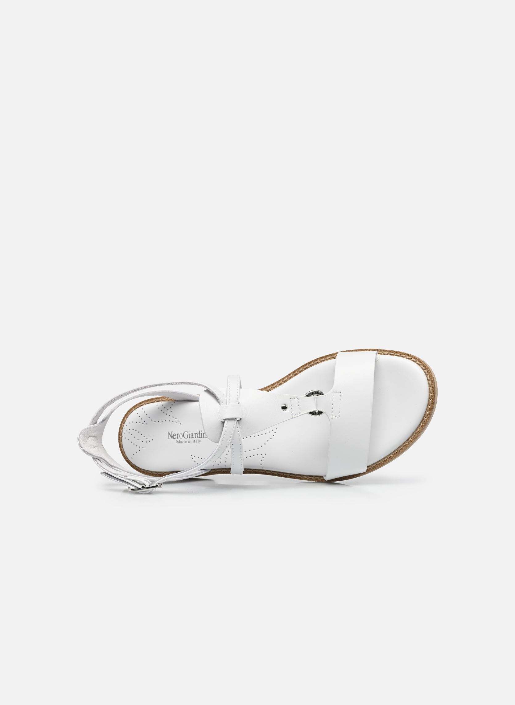 Flache Sandalen E615895D damen weiß NeroGiardini Flache Sandalen E615895D damen weiß 707