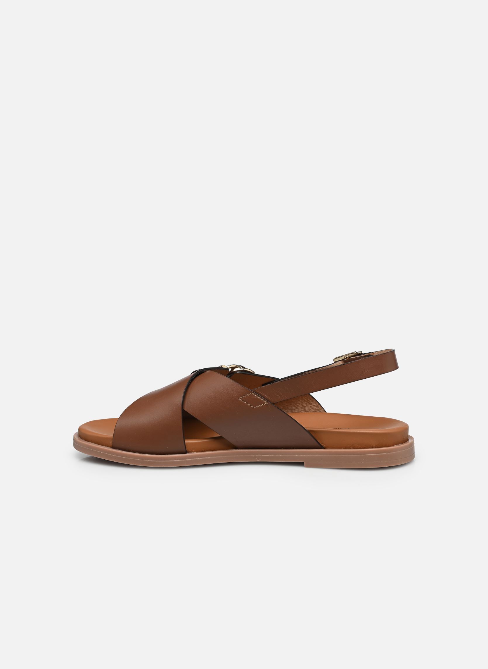 Platte sandalen E615933D dames bruin NeroGiardini Platte sandalen E615933D dames bruin 400