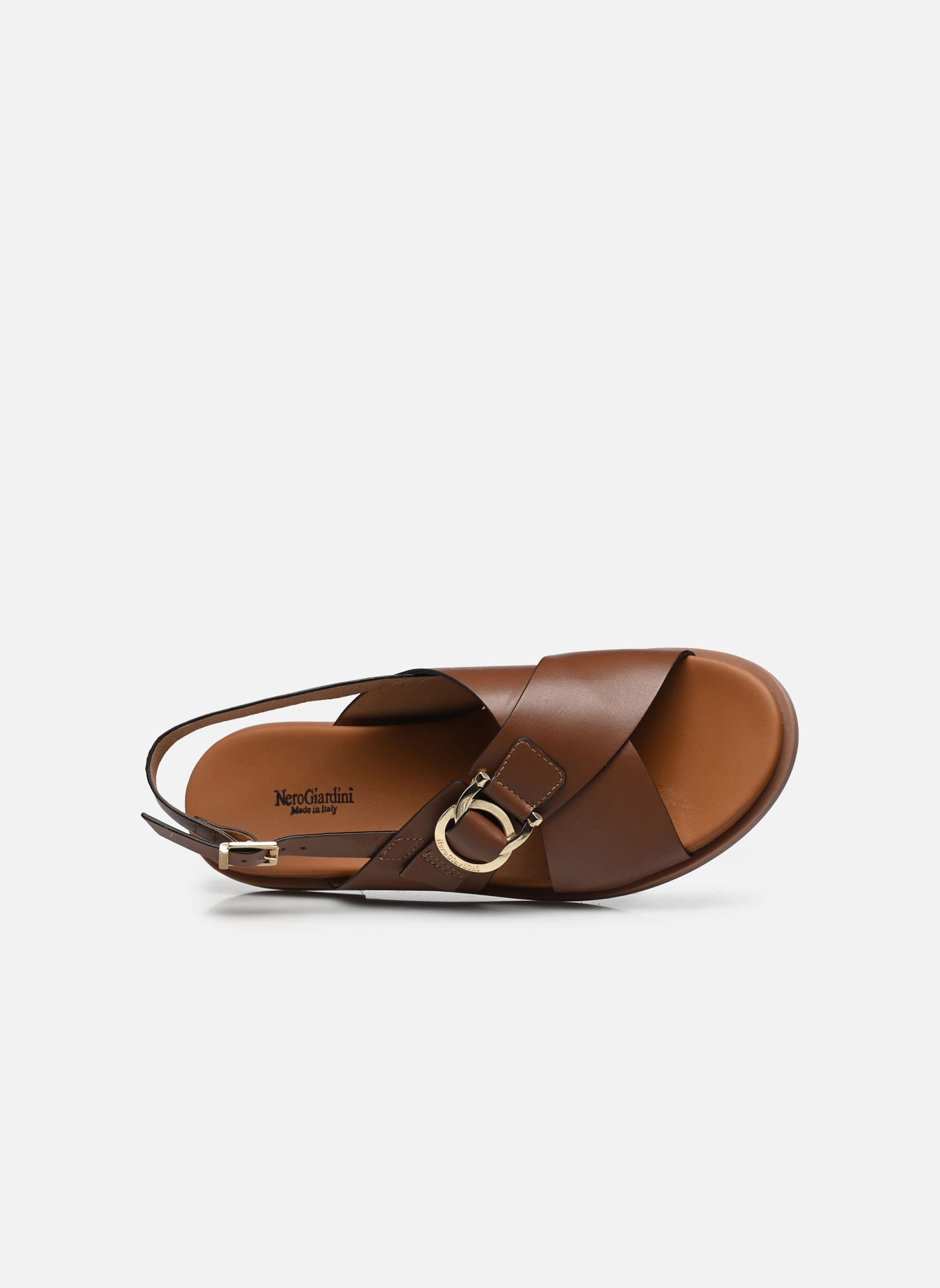 Platte sandalen E615933D dames bruin NeroGiardini Platte sandalen E615933D dames bruin 400