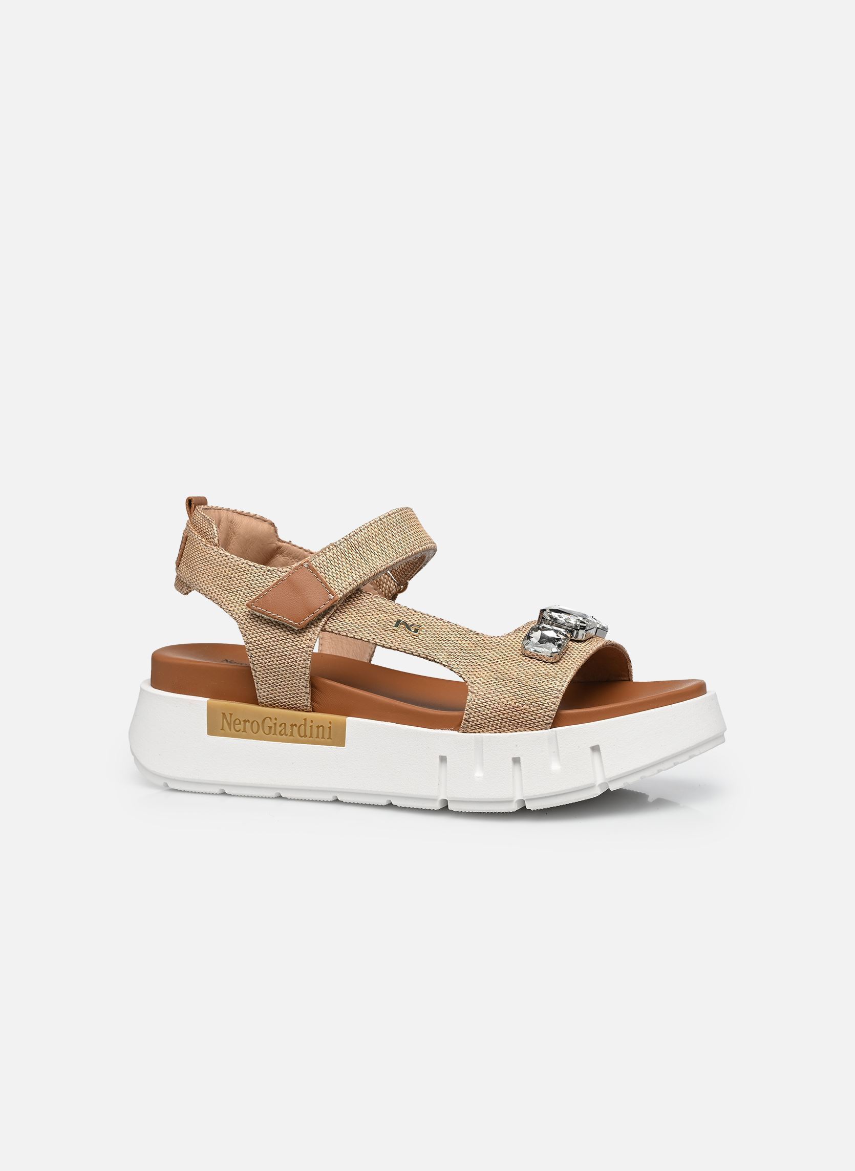 Keil- und Plateausandalen E617061D damen beige NeroGiardini Keil- und Plateausandalen E617061D damen beige 420