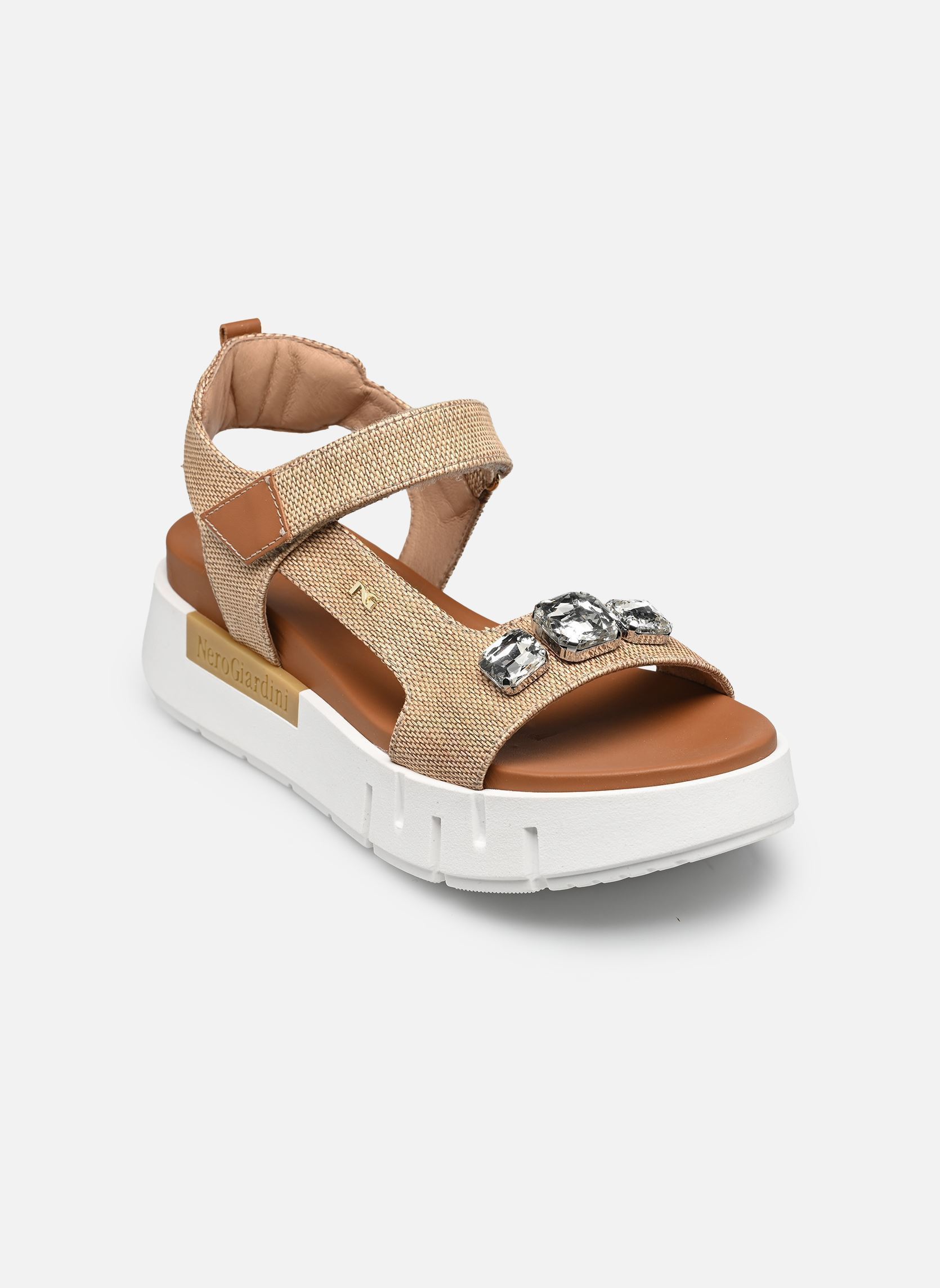 Keil- und Plateausandalen E617061D damen beige NeroGiardini Keil- und Plateausandalen E617061D damen beige 420