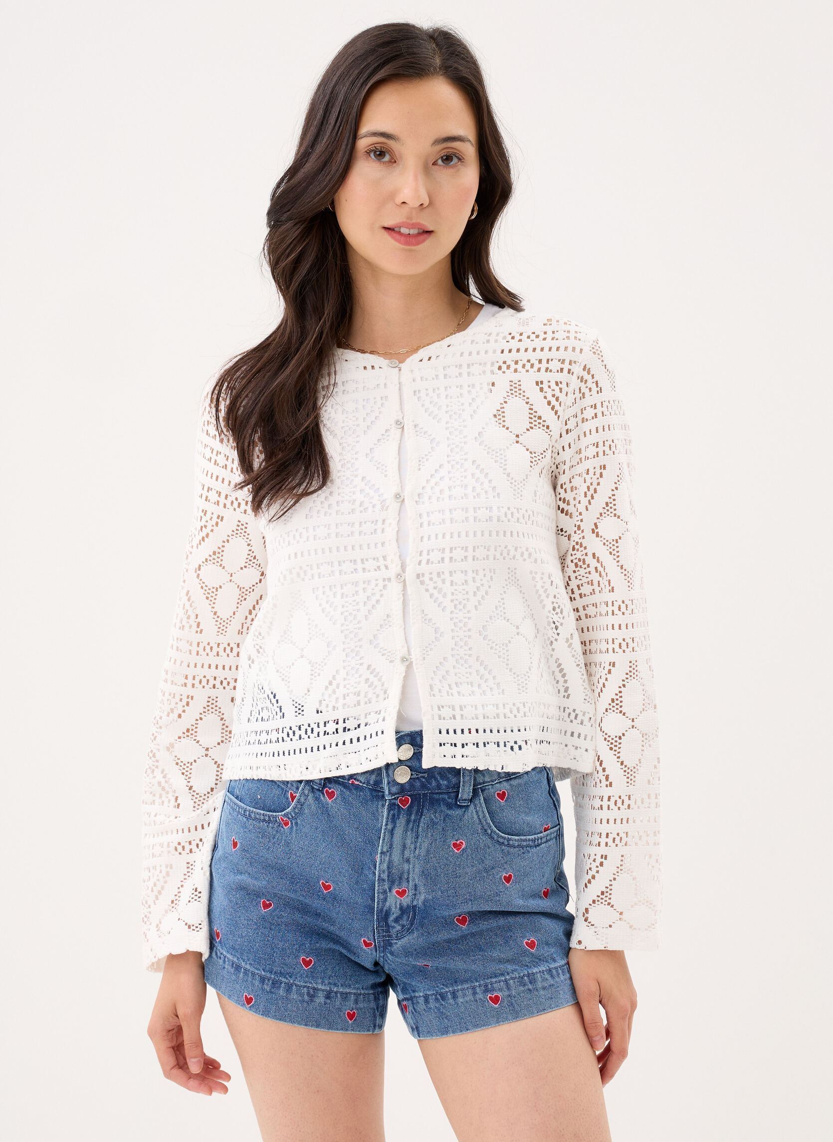 Chalecos Pcbonnie Ls Cardigan Jrs mujer blanco Pieces Chalecos Pcbonnie Ls Cardigan Jrs mujer blanco Cloud Dancer