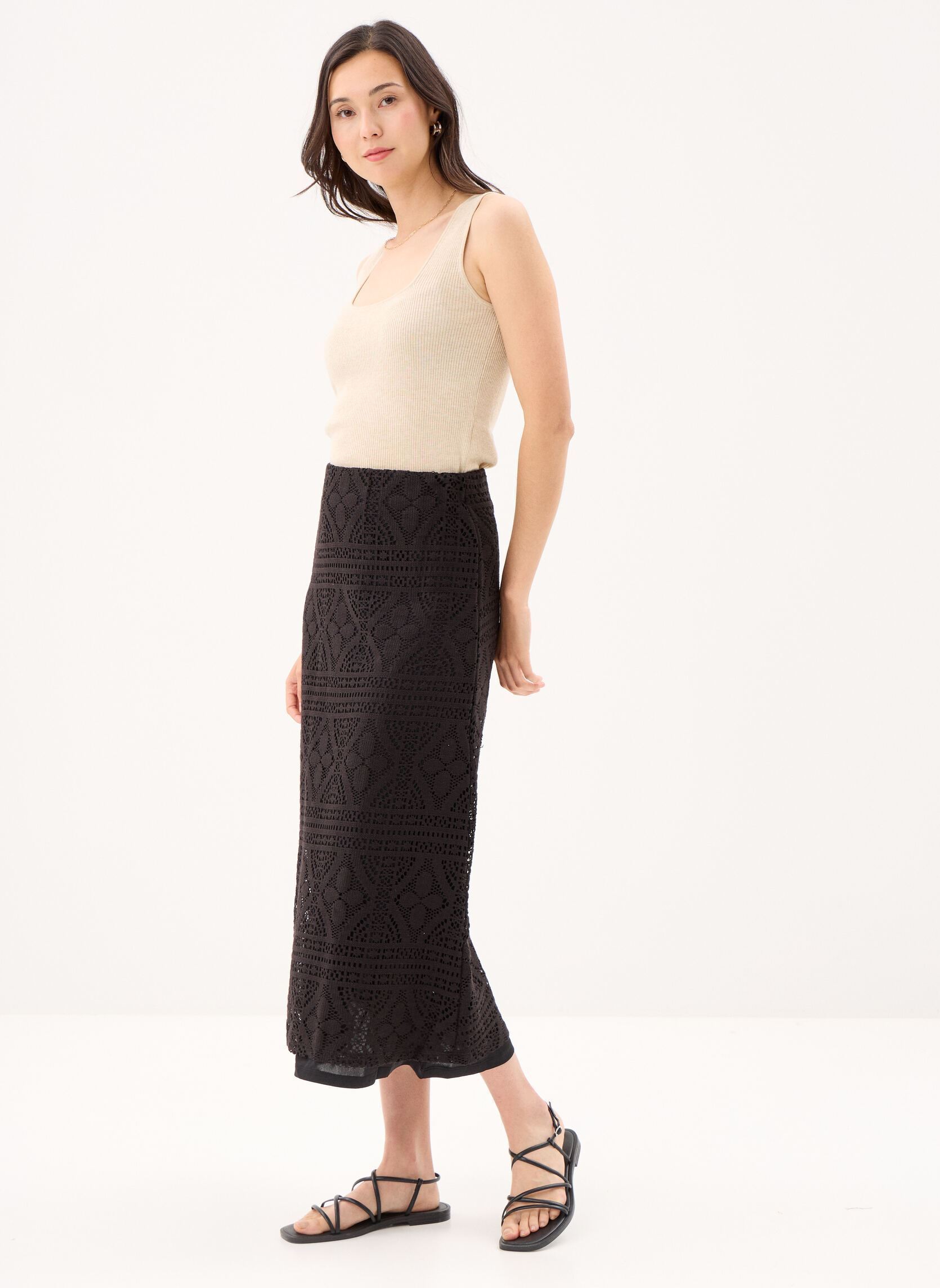 Gonne lunghe Pcbonnie Mw Ankle Skirt Jrs donna nero Pieces Gonne lunghe Pcbonnie Mw Ankle Skirt Jrs donna nero Black