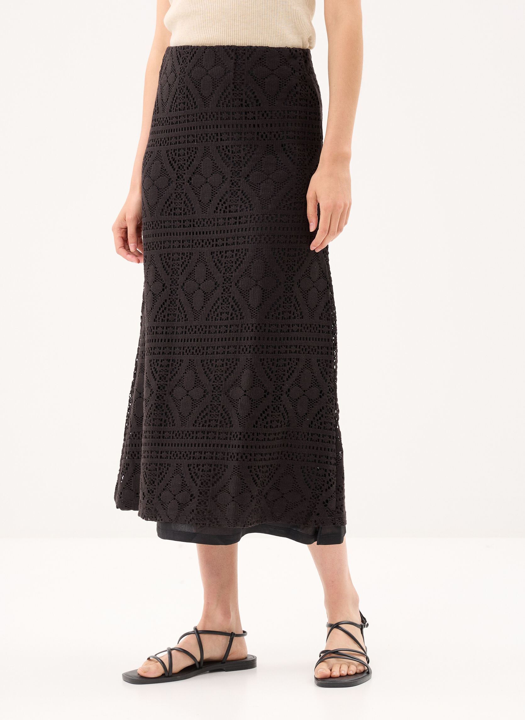 Gonne lunghe Pcbonnie Mw Ankle Skirt Jrs donna nero Pieces Gonne lunghe Pcbonnie Mw Ankle Skirt Jrs donna nero Black