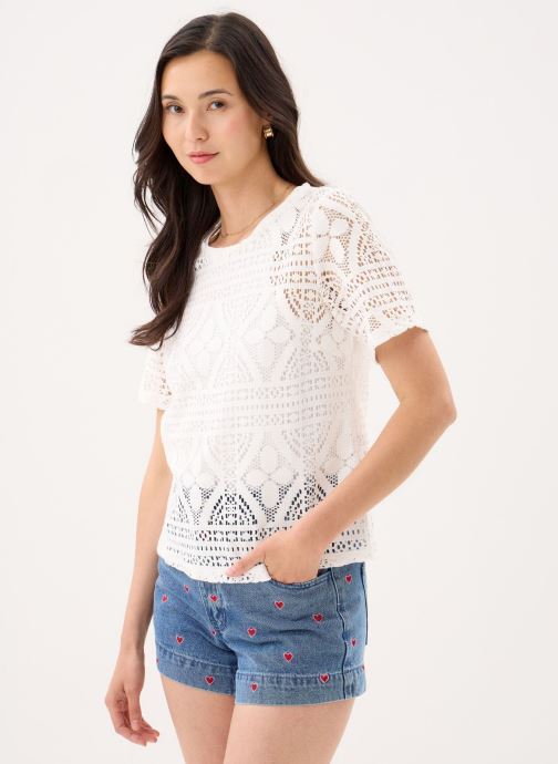 Pieces T-Shirts Pcbonnie Ss Top Jrs damen weiß