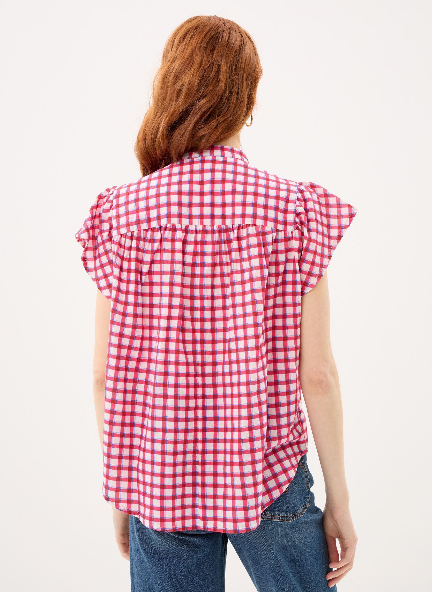 Chemises Pcjavier Ss Check Shirt Wvn Fc Bc femme rose Pieces Chemises Pcjavier Ss Check Shirt Wvn Fc Bc femme rose Fruit Dove