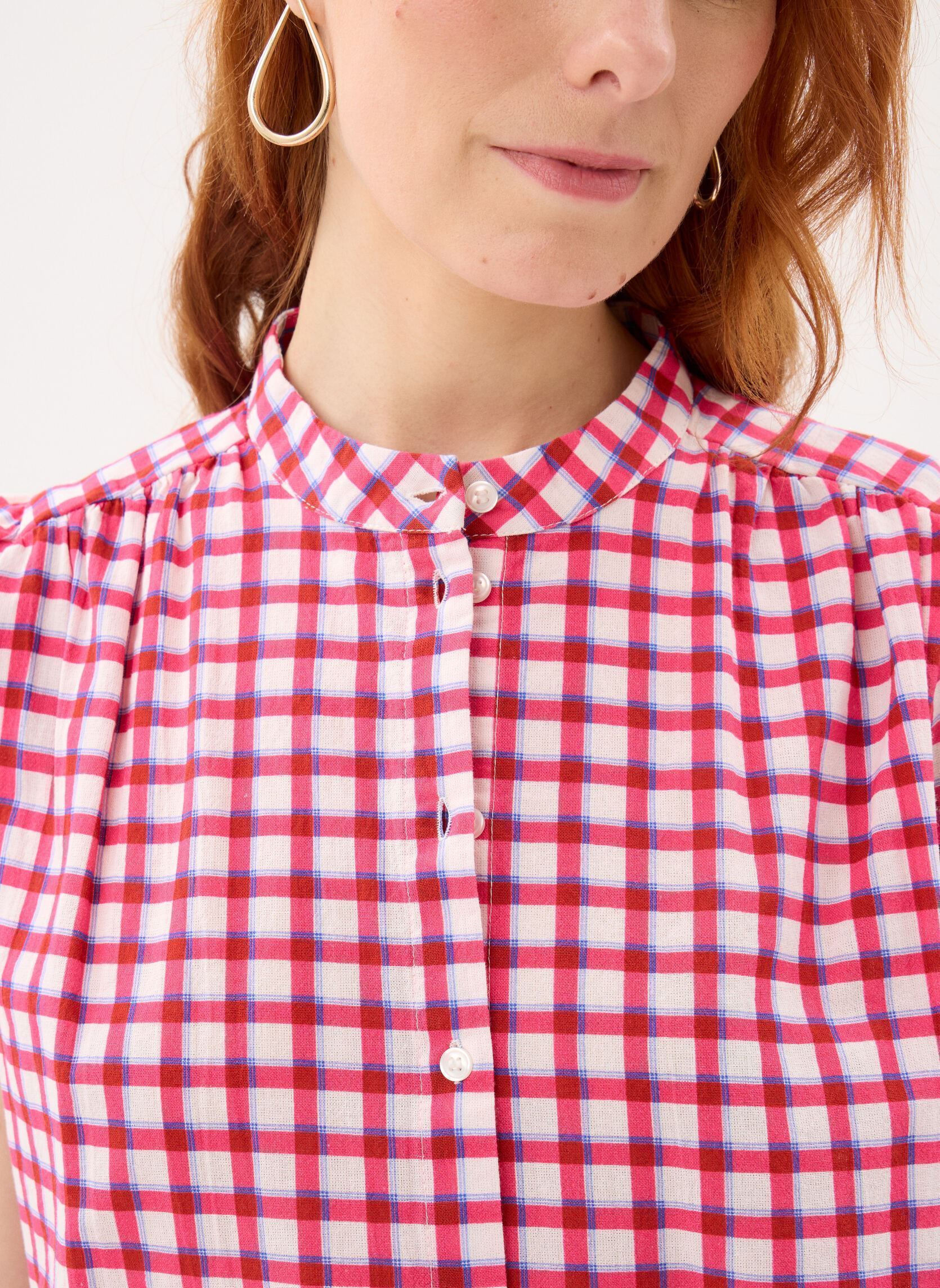 Chemises Pcjavier Ss Check Shirt Wvn Fc Bc femme rose Pieces Chemises Pcjavier Ss Check Shirt Wvn Fc Bc femme rose Fruit Dove