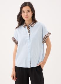 Camicie Pcjavier Ss Contrast Check Shirt Wvn Fc donna blu