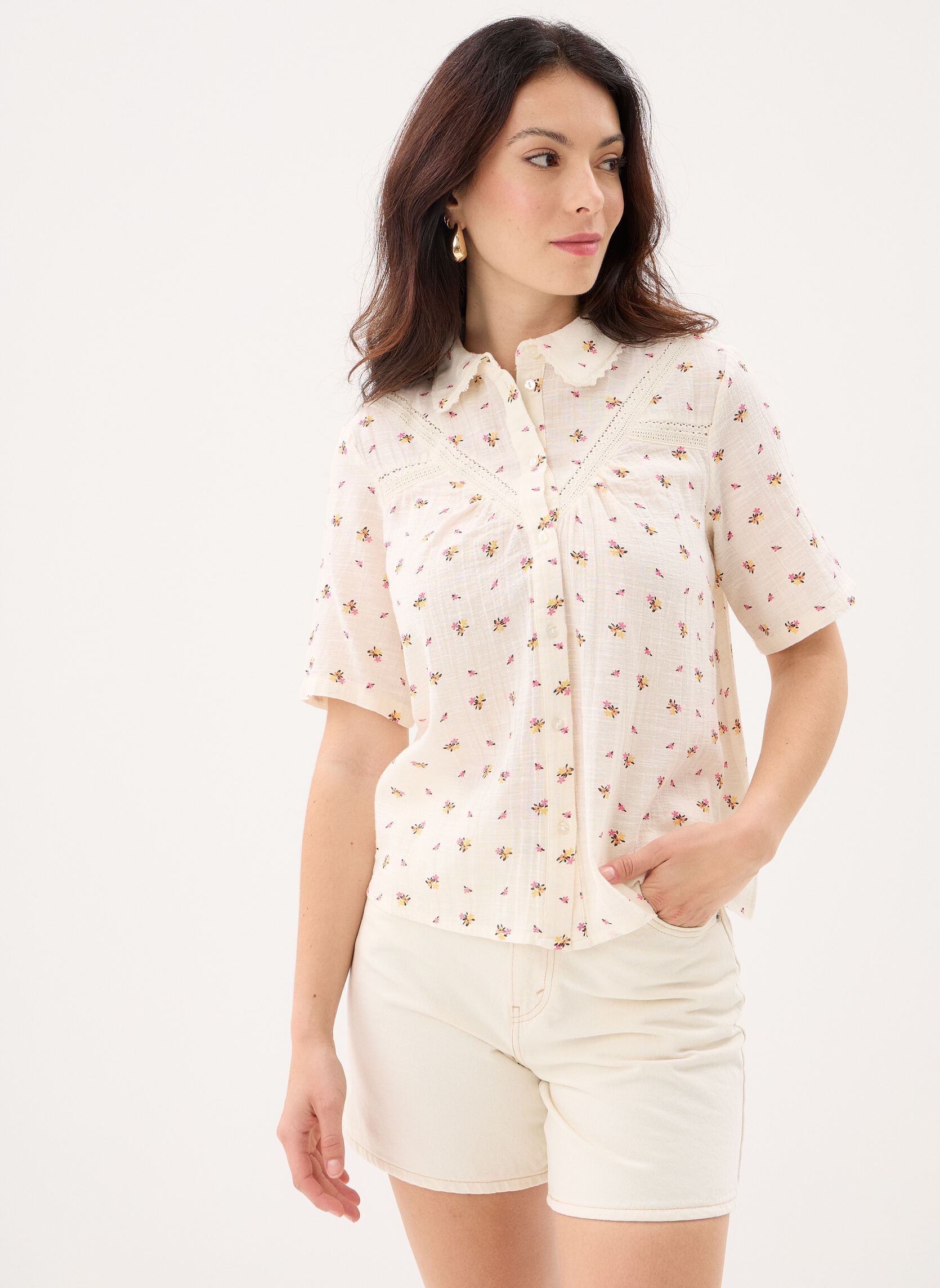 Hemden Pcjollie 2/4 Shirt Wvn Bc damen beige Pieces Hemden Pcjollie 2/4 Shirt Wvn Bc damen beige Egret