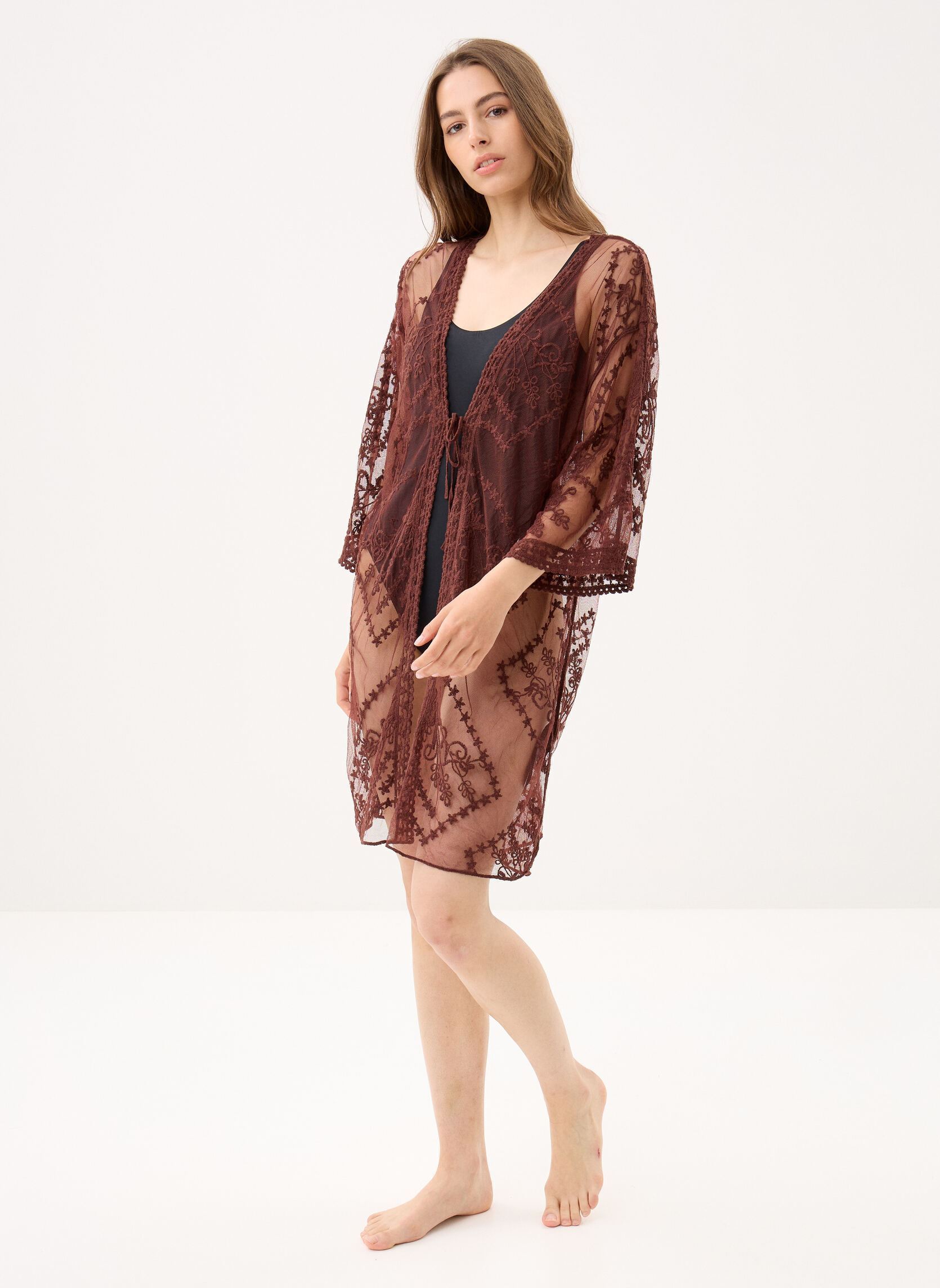 Robes Pckarina Kaftan Wvn femme marron Pieces Robes Pckarina Kaftan Wvn femme marron Deep Mahogany