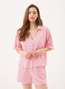 Chemises manches courtes Pckay Frotte Ss Shirt femme rose Pieces Chemises manches courtes Pckay Frotte Ss Shirt femme rose Cherry Blossom