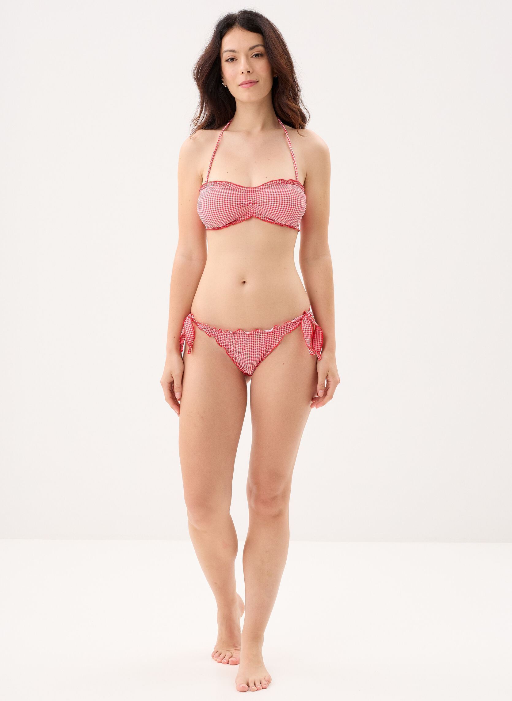 Bas de maillot culotte Pckia Frill Tie Edge Bikini Brief Bc femme rouge Pieces Bas de maillot culotte Pckia Frill Tie Edge Bikini Brief Bc femme rouge LYCHEE