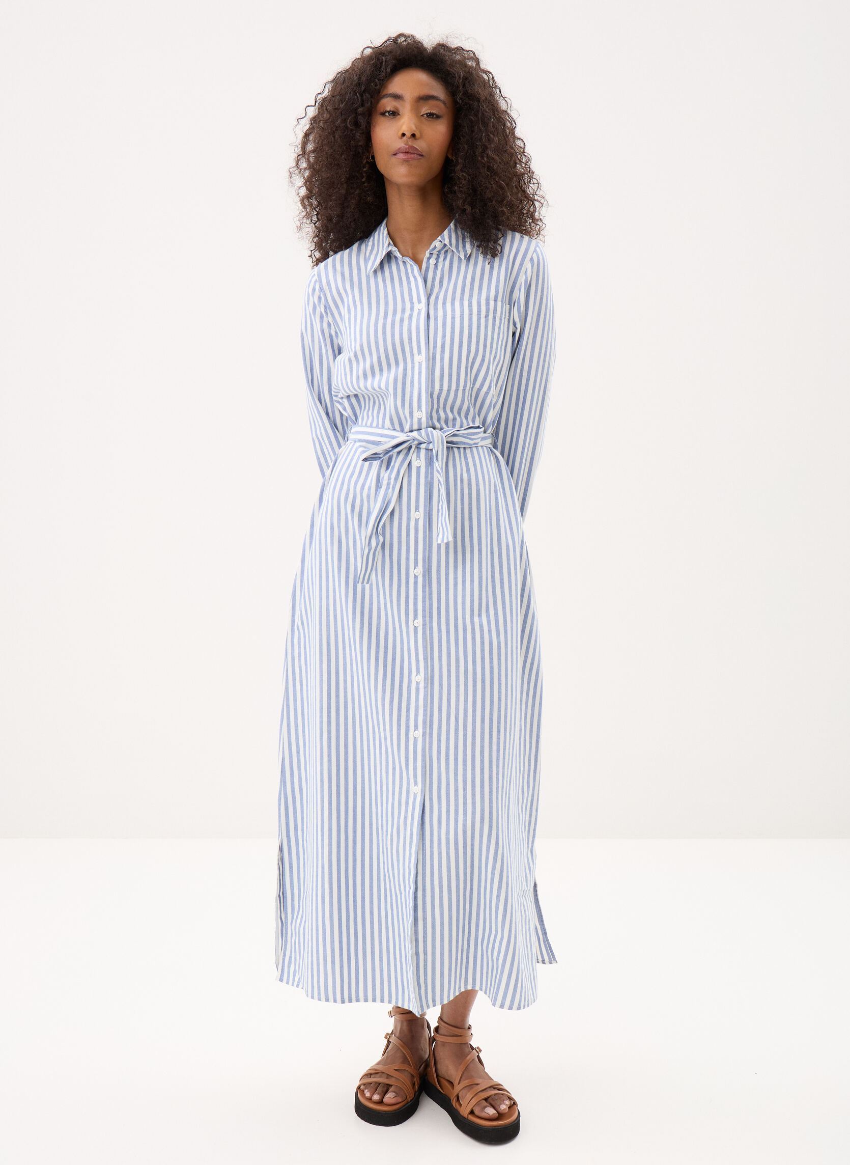 Hemdkleider Pcmirini Ls Shirt Dress Fc damen weiß Pieces Hemdkleider Pcmirini Ls Shirt Dress Fc damen weiß Bright white