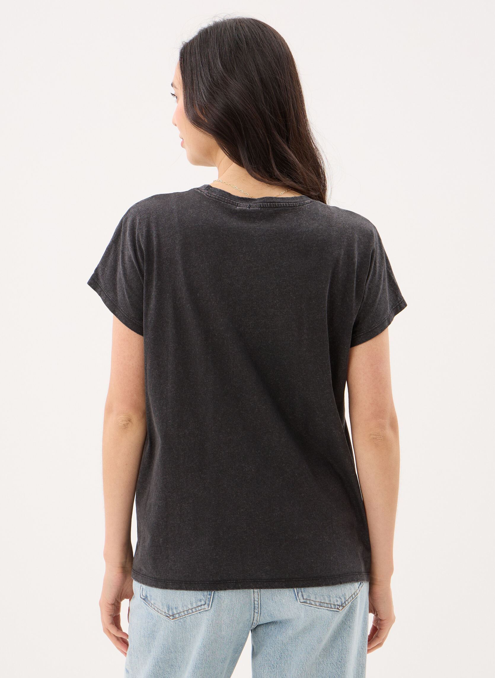 T-Shirts Pcsellema Ss Tee Jrs Fc damen schwarz Pieces T-Shirts Pcsellema Ss Tee Jrs Fc damen schwarz Black
