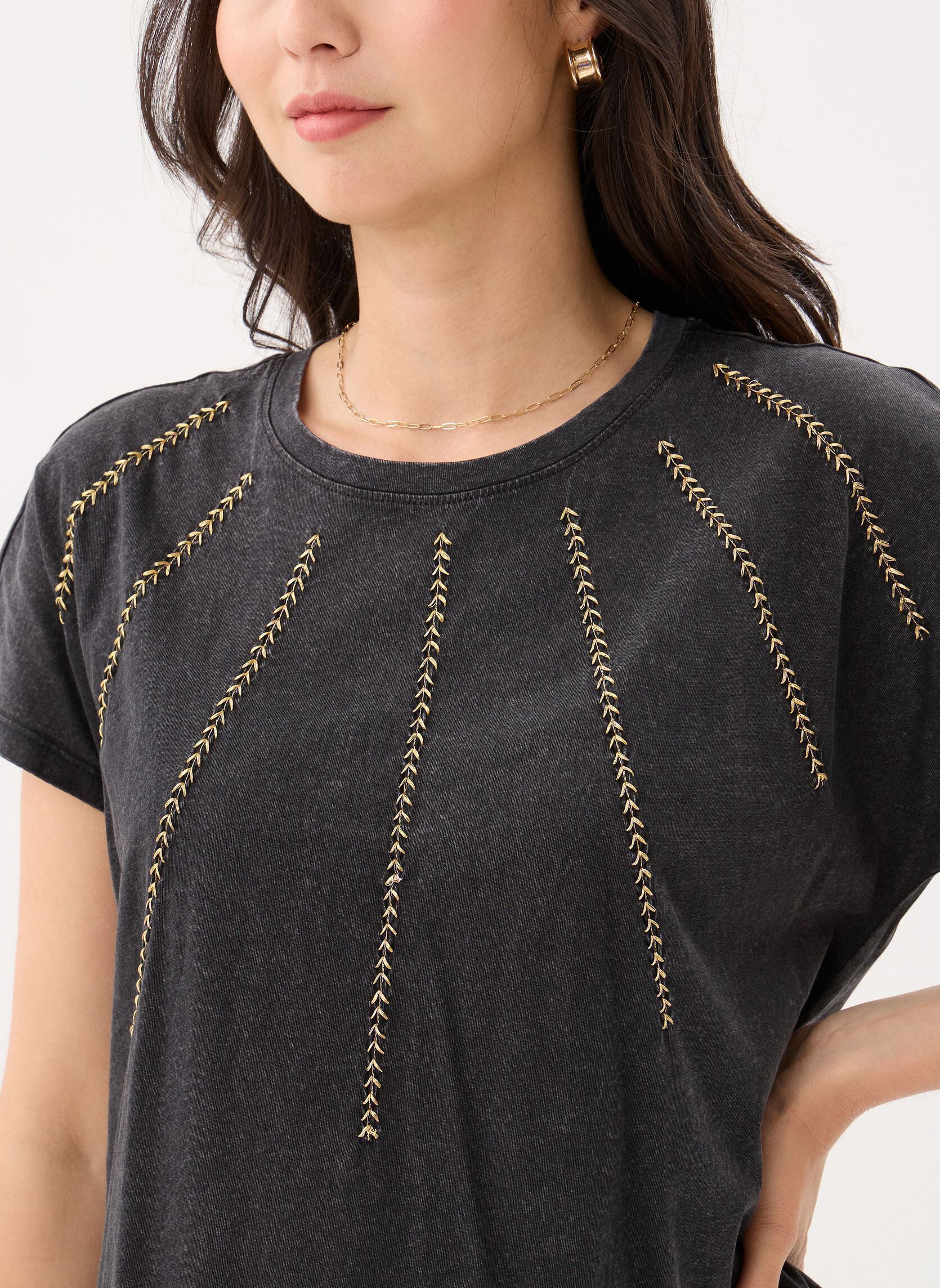 T-Shirts Pcsellema Ss Tee Jrs Fc damen schwarz Pieces T-Shirts Pcsellema Ss Tee Jrs Fc damen schwarz Black