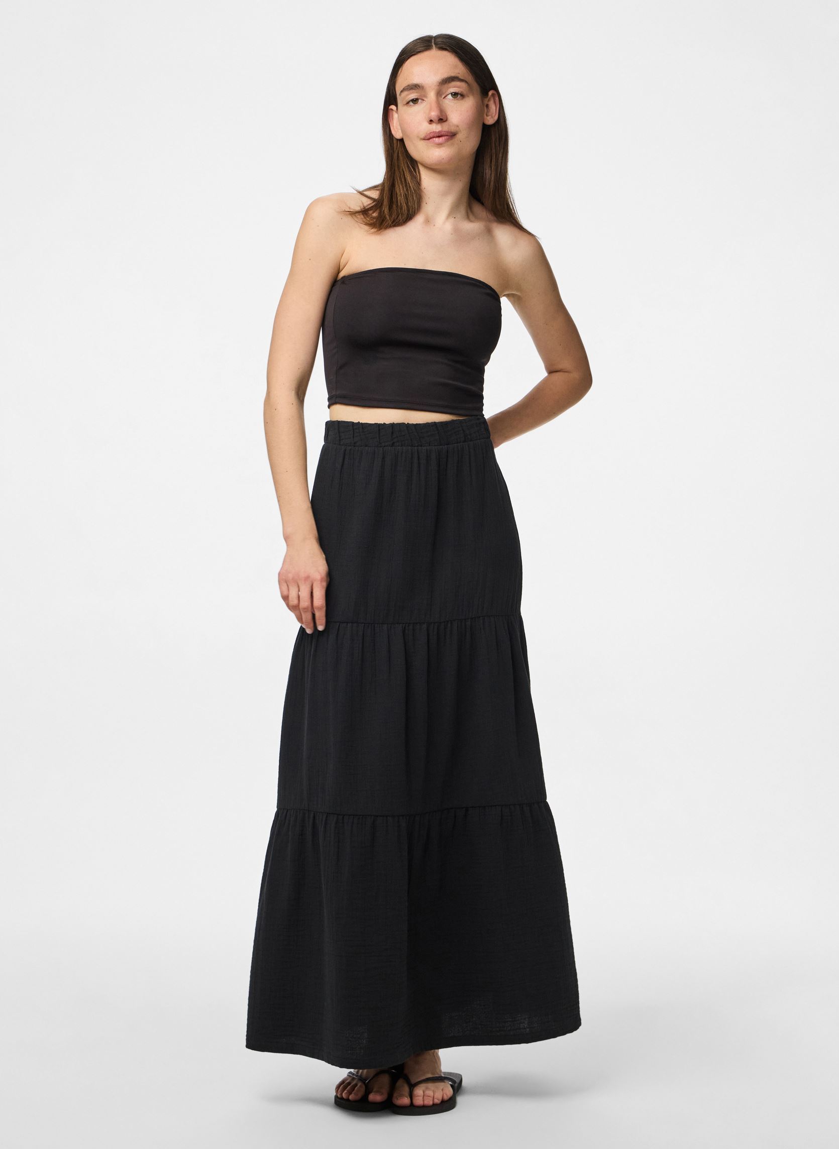 Jupes longues Pcsikka Hw Maxi Skirt Wvn Noos Bc femme noir Pieces Jupes longues Pcsikka Hw Maxi Skirt Wvn Noos Bc femme noir Black
