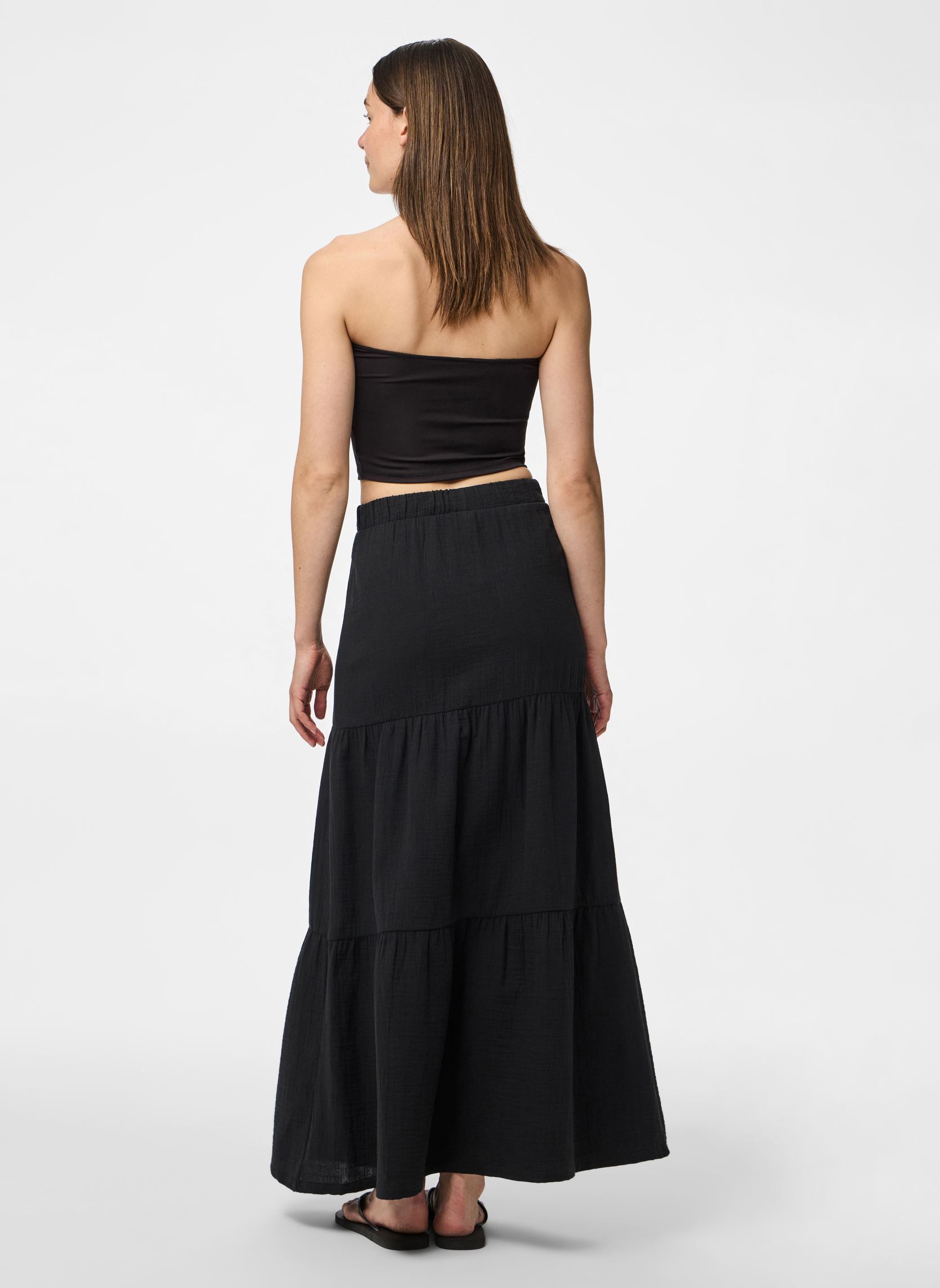 Jupes longues Pcsikka Hw Maxi Skirt Wvn Noos Bc femme noir Pieces Jupes longues Pcsikka Hw Maxi Skirt Wvn Noos Bc femme noir Black