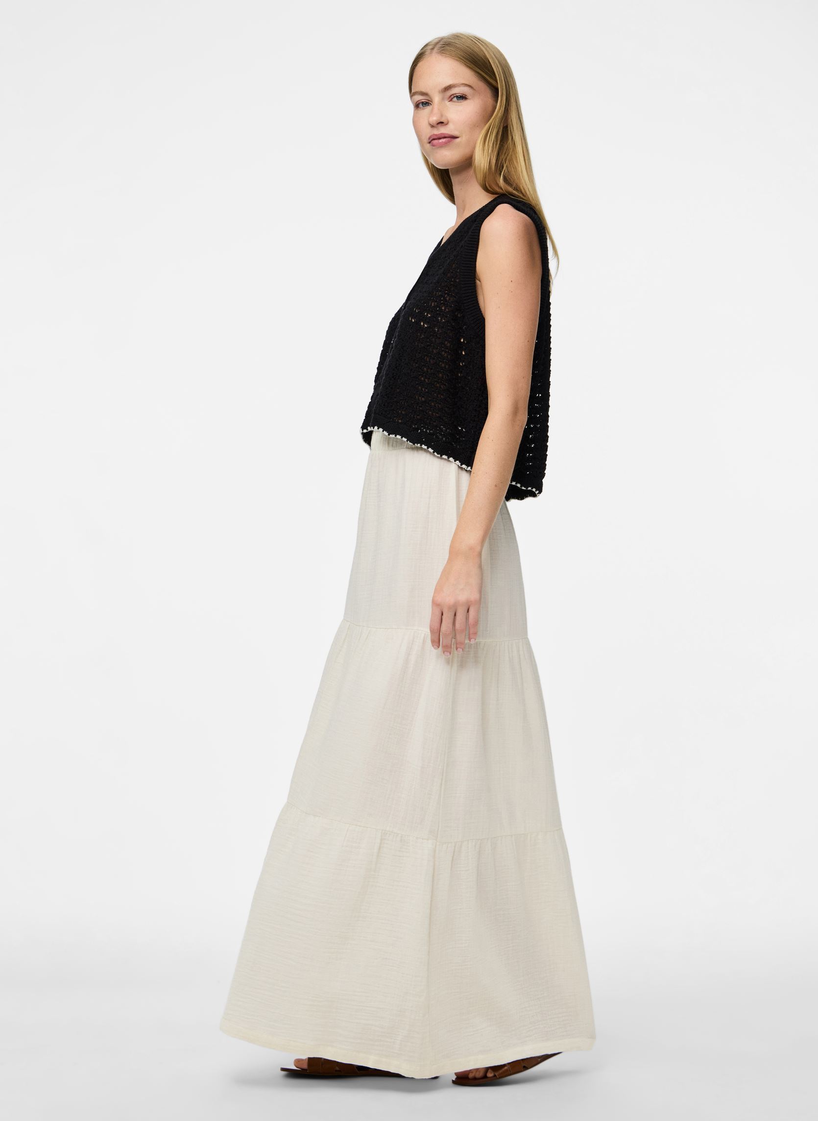 Lange Röcke Pcsikka Hw Maxi Skirt Wvn Noos Bc damen weiß Pieces Lange Röcke Pcsikka Hw Maxi Skirt Wvn Noos Bc damen weiß Cloud Dancer