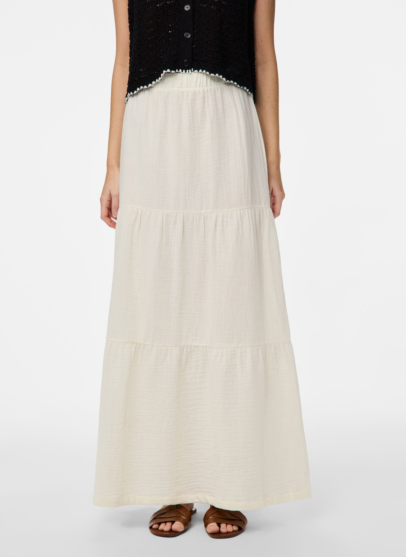 Lange Röcke Pcsikka Hw Maxi Skirt Wvn Noos Bc damen weiß Pieces Lange Röcke Pcsikka Hw Maxi Skirt Wvn Noos Bc damen weiß Cloud Dancer