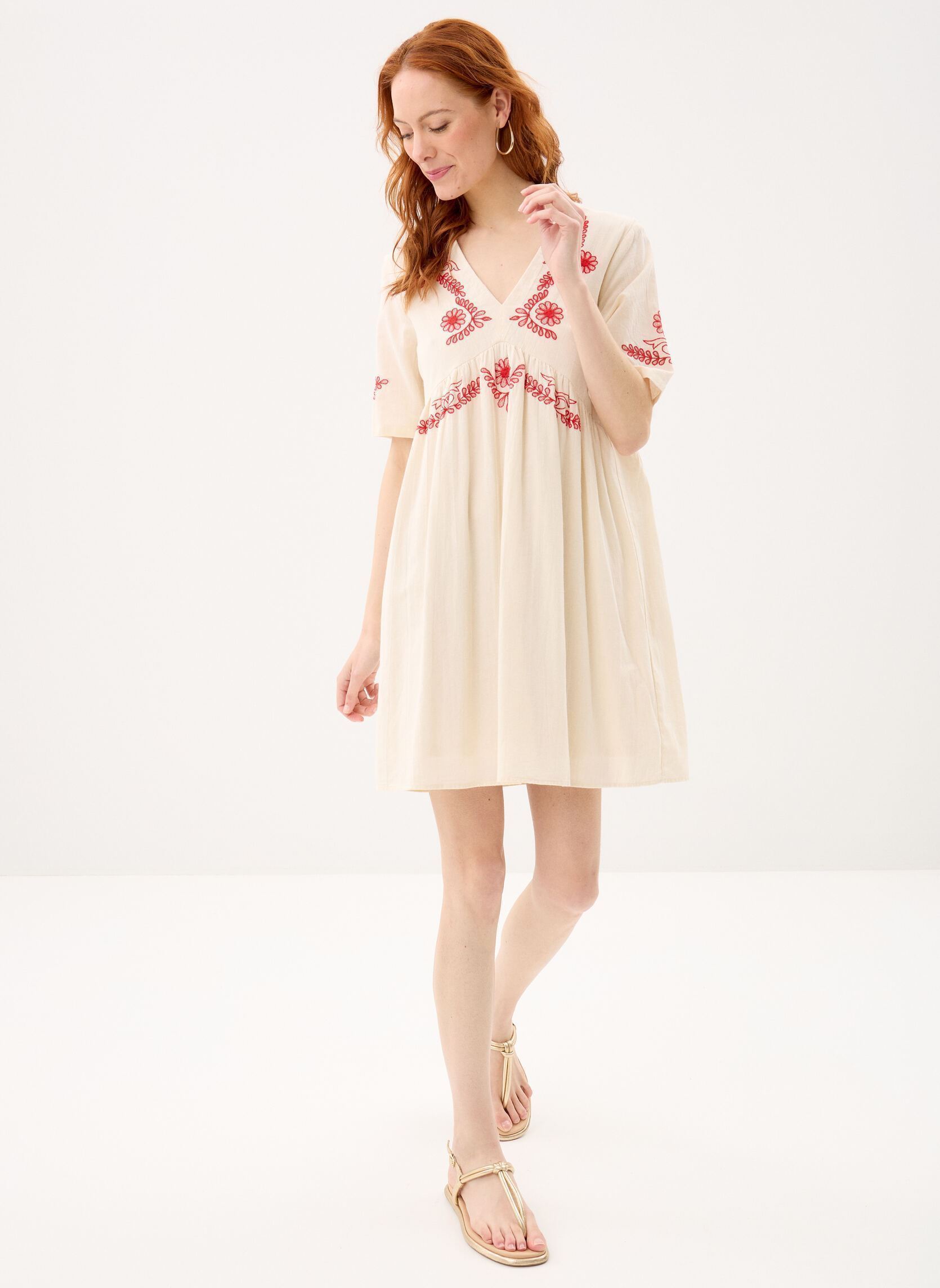 Kleider Pcsilla 2/4 Sleeves Dress Wvn Fc damen beige Pieces Kleider Pcsilla 2/4 Sleeves Dress Wvn Fc damen beige Birch