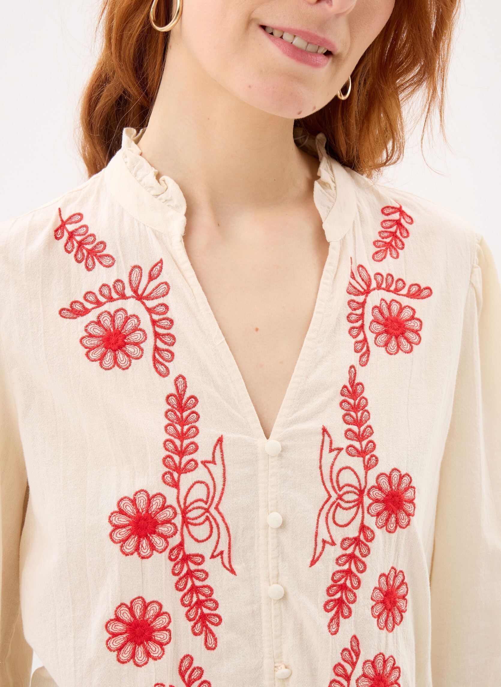 Blouses Pcsilla Ls Shirt Wvn Fc Bc femme beige Pieces Blouses Pcsilla Ls Shirt Wvn Fc Bc femme beige Birch