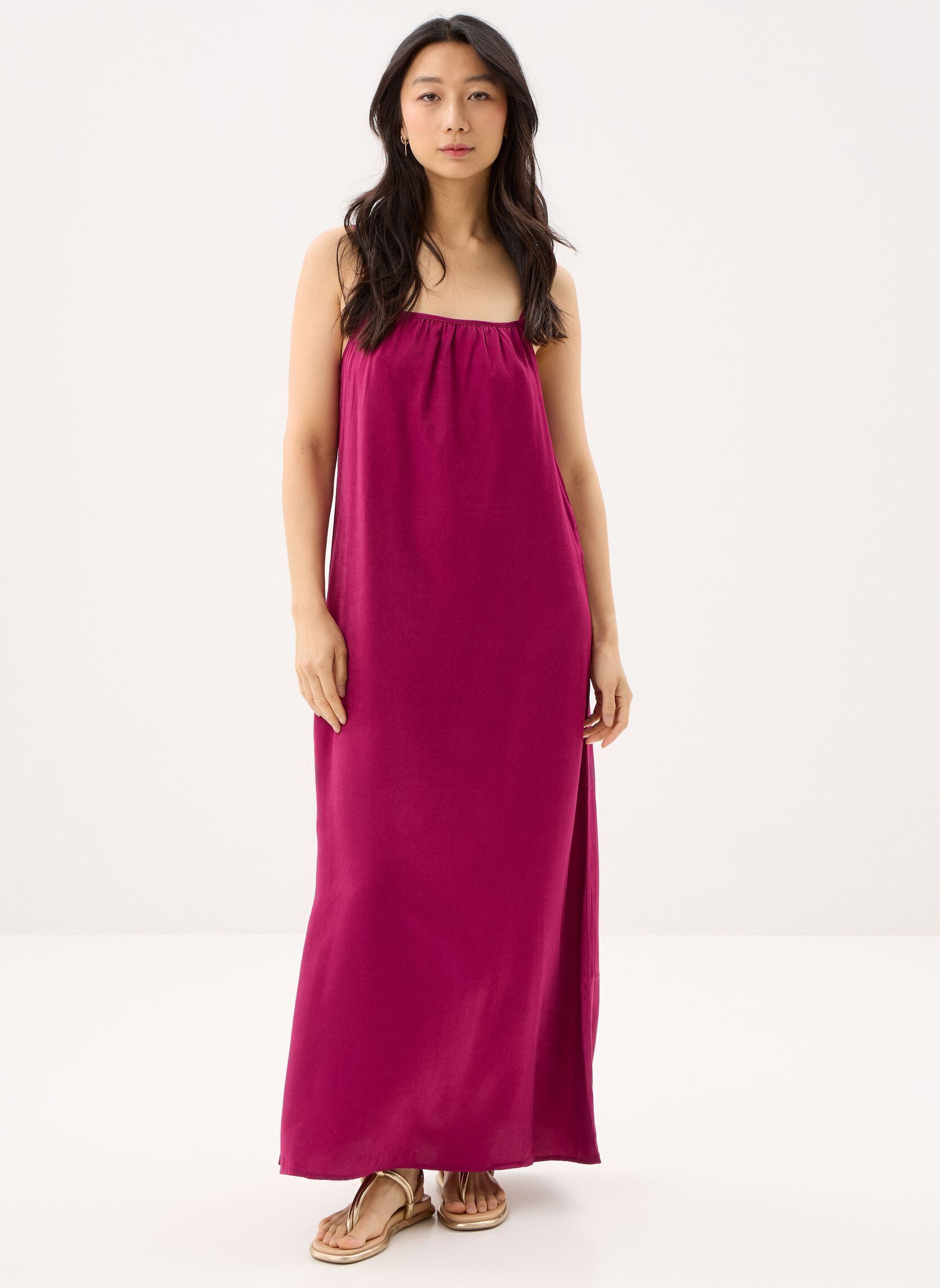 Lange Kleider Pcglive Sl Anlke Dress Wvn damen rosa Pieces Lange Kleider Pcglive Sl Anlke Dress Wvn damen rosa RASPBERRY RADIANCE