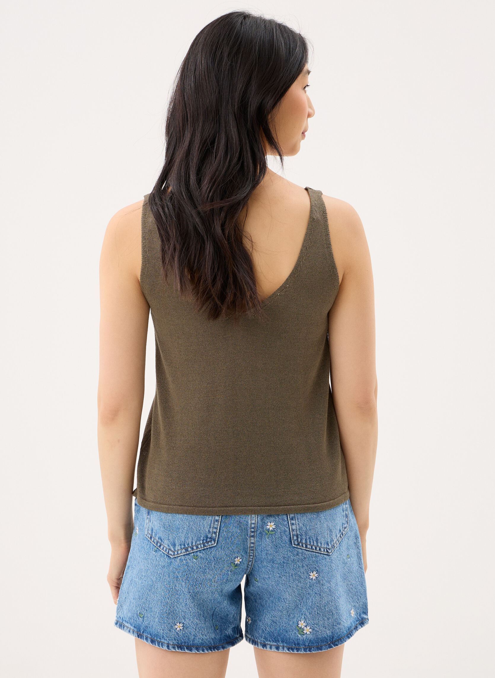 Tops Pcsacki Sl Knit Top Fc femme vert Pieces Tops Pcsacki Sl Knit Top Fc femme vert Kalamata