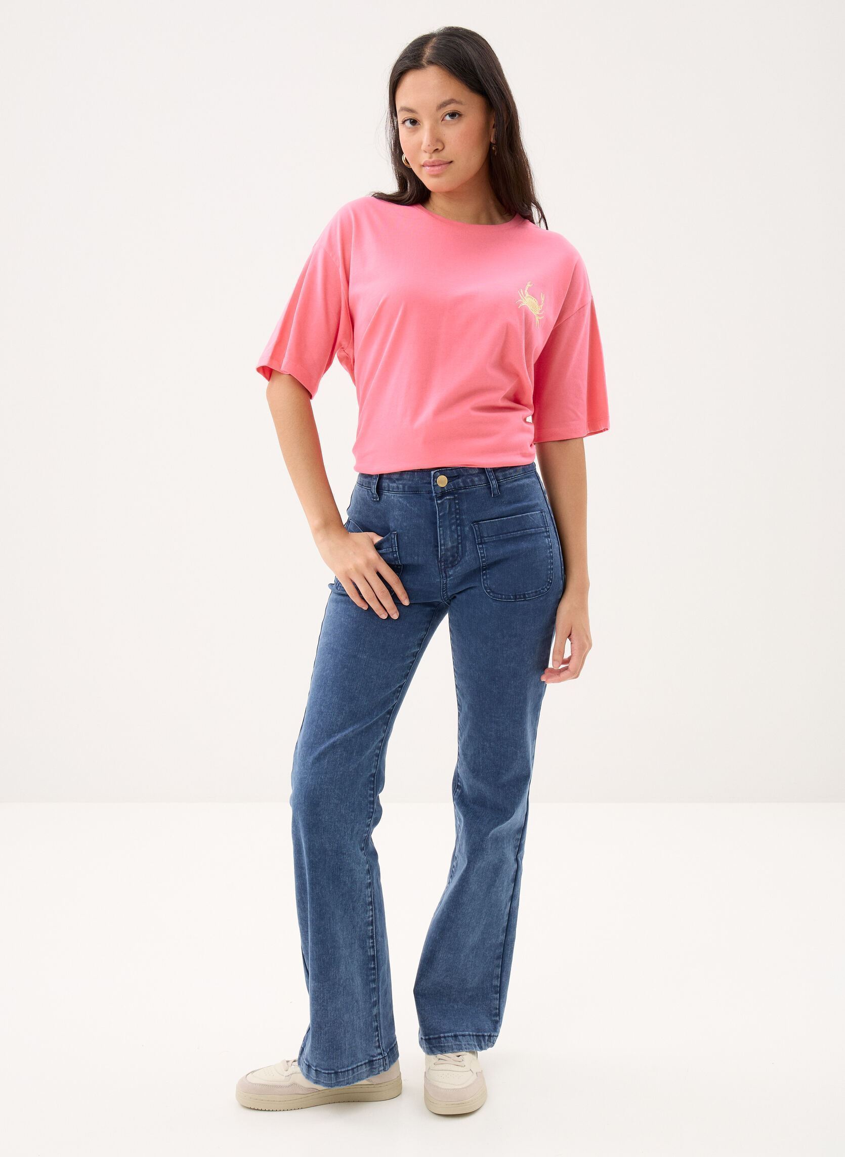 Tee-shirts Pcseloise Ss Tee Jrs Fc Bc femme rose Pieces Tee-shirts Pcseloise Ss Tee Jrs Fc Bc femme rose PINK LEMONADE