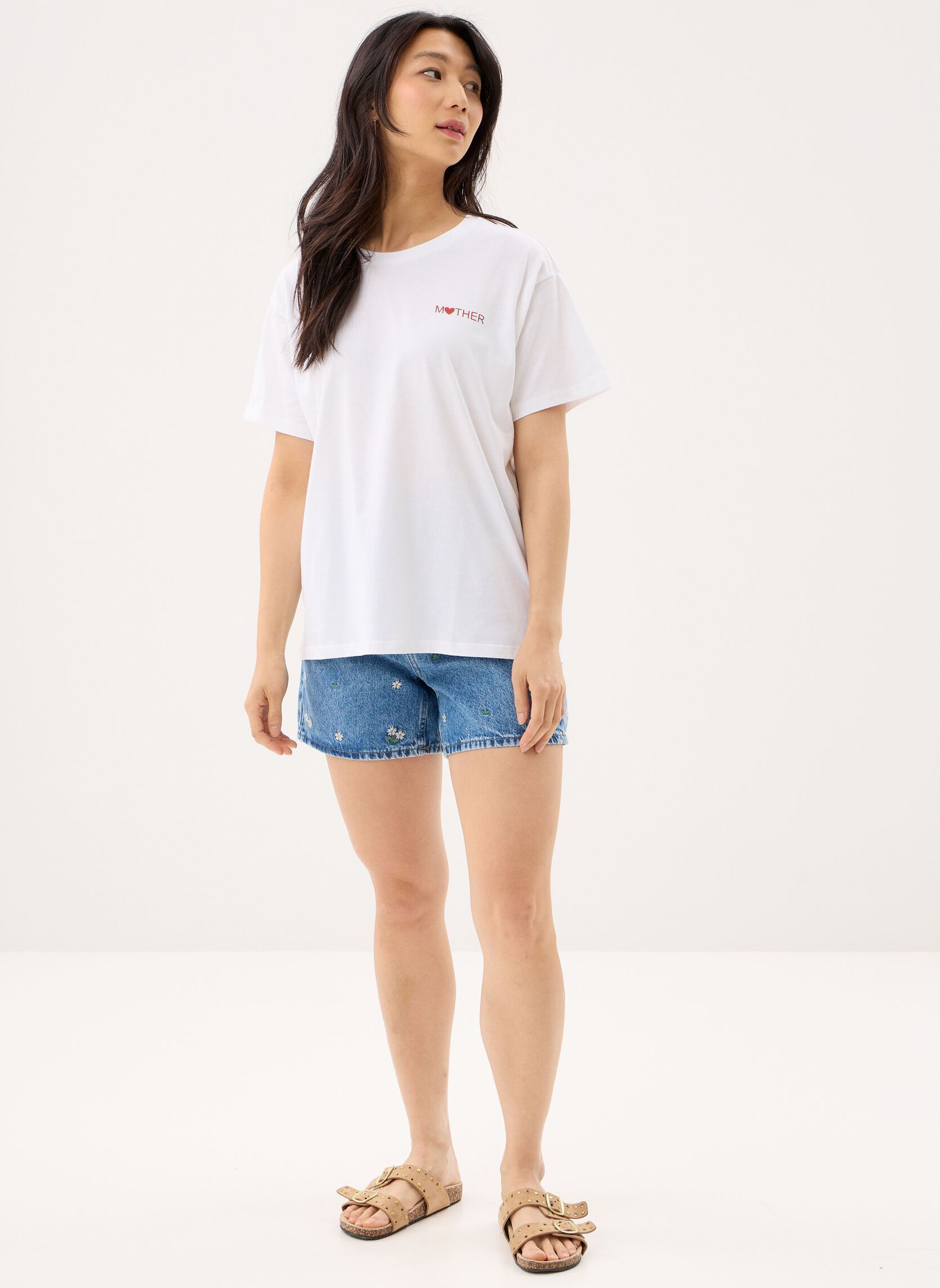 T-shirts Pcpasi Ss Tee Fc dames wit Pieces T-shirts Pcpasi Ss Tee Fc dames wit Bright white