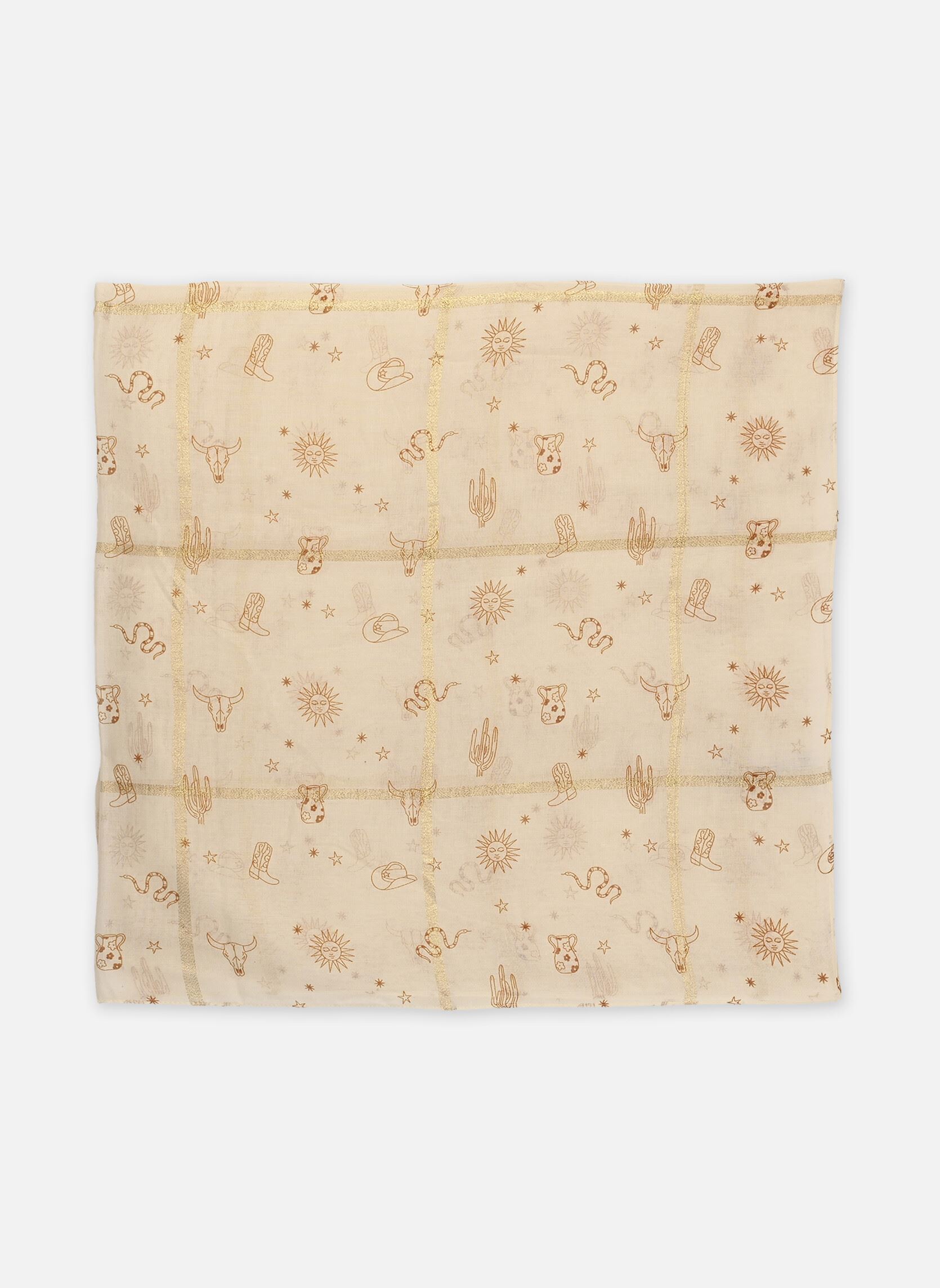 Foulards Pctasselo Square Scarf Fc femme beige Pieces Foulards Pctasselo Square Scarf Fc femme beige Birch Mocca Cowboy symbols