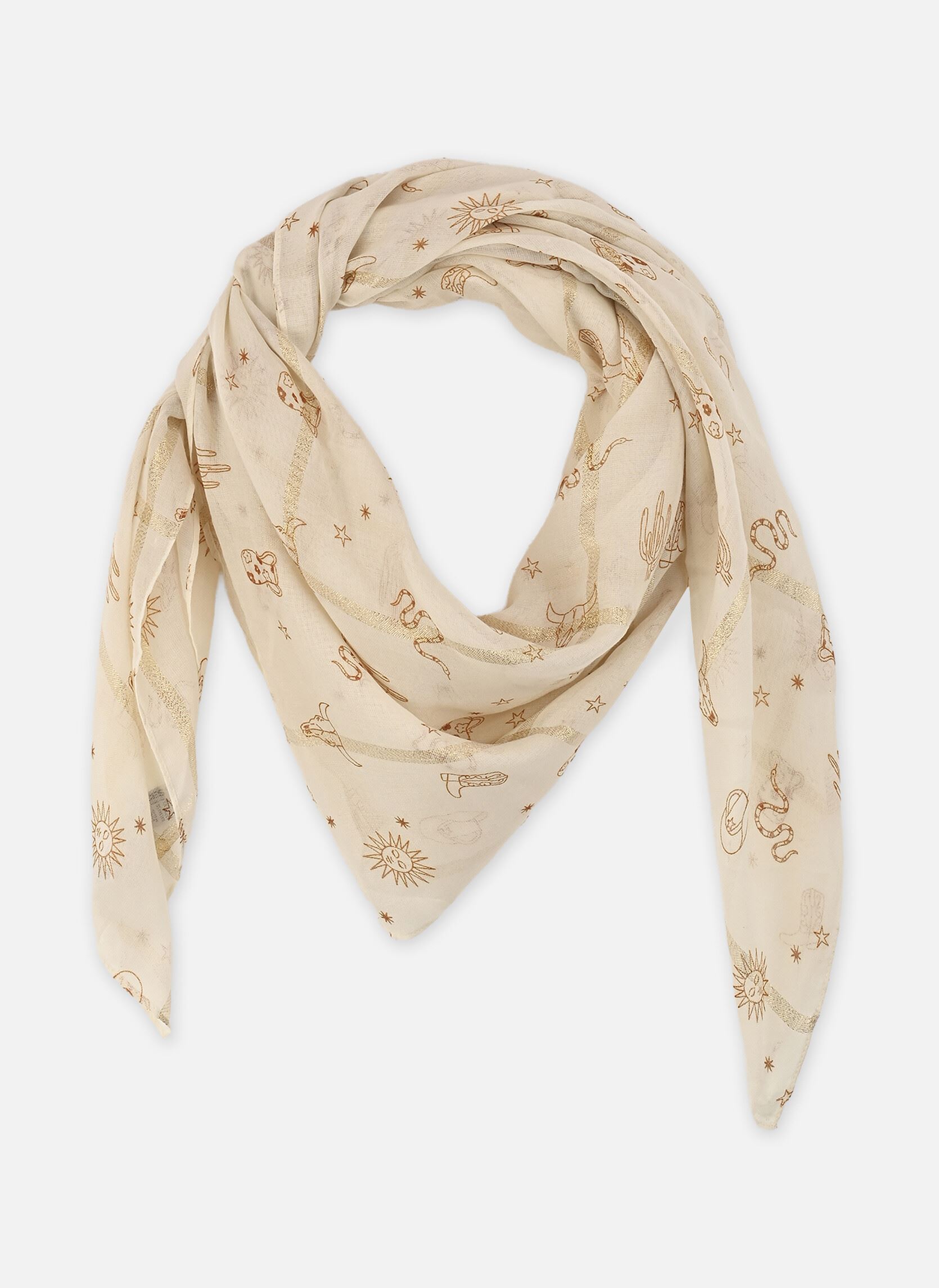 Foulards Pctasselo Square Scarf Fc femme beige Pieces Foulards Pctasselo Square Scarf Fc femme beige Birch Mocca Cowboy symbols