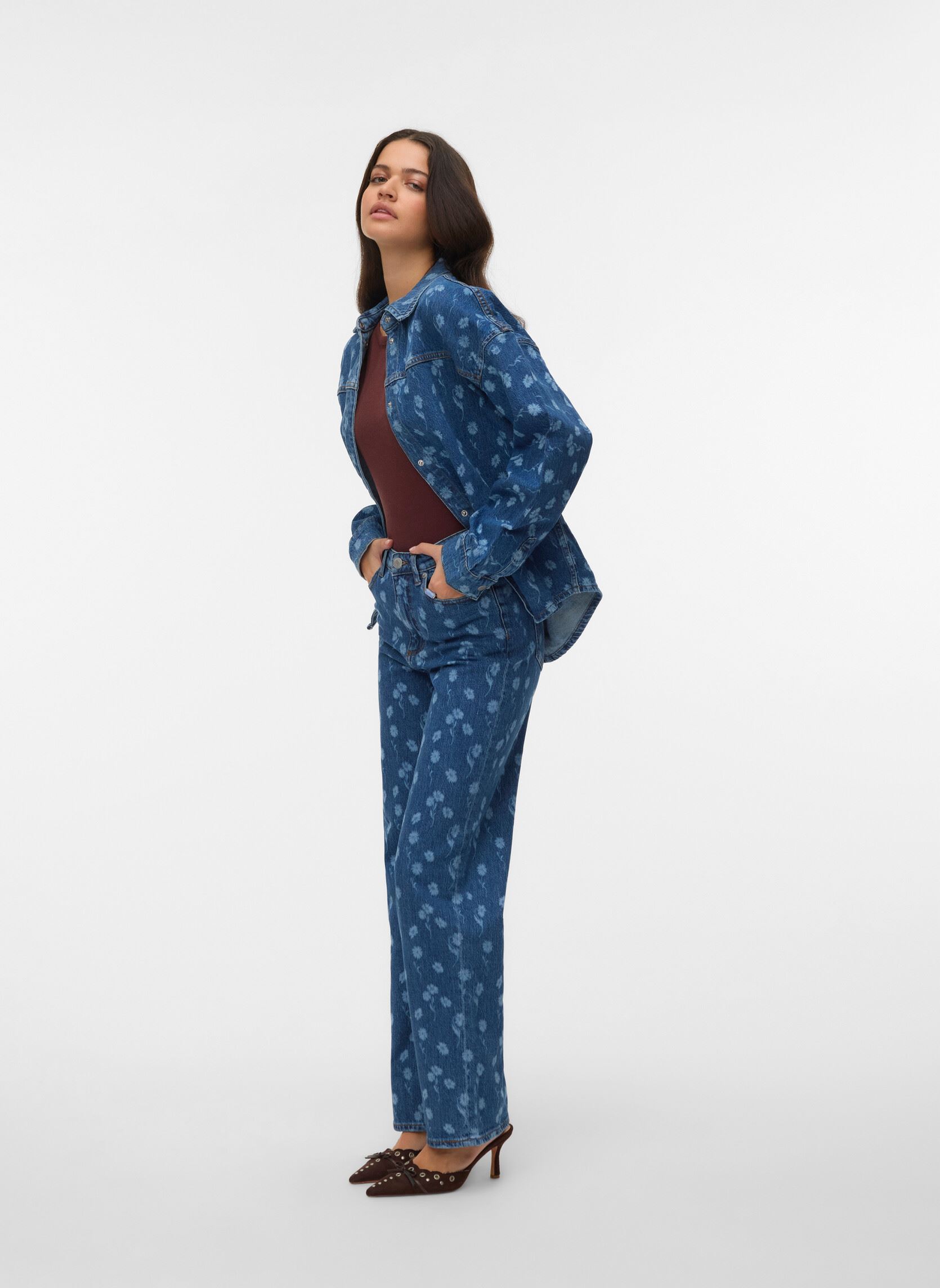 Weite Jeans Vmtessa Hr Wide Flower Denim Jeans Ra380 damen blau Vero Moda Weite Jeans Vmtessa Hr Wide Flower Denim Jeans Ra380 damen blau Medium Blue Denim