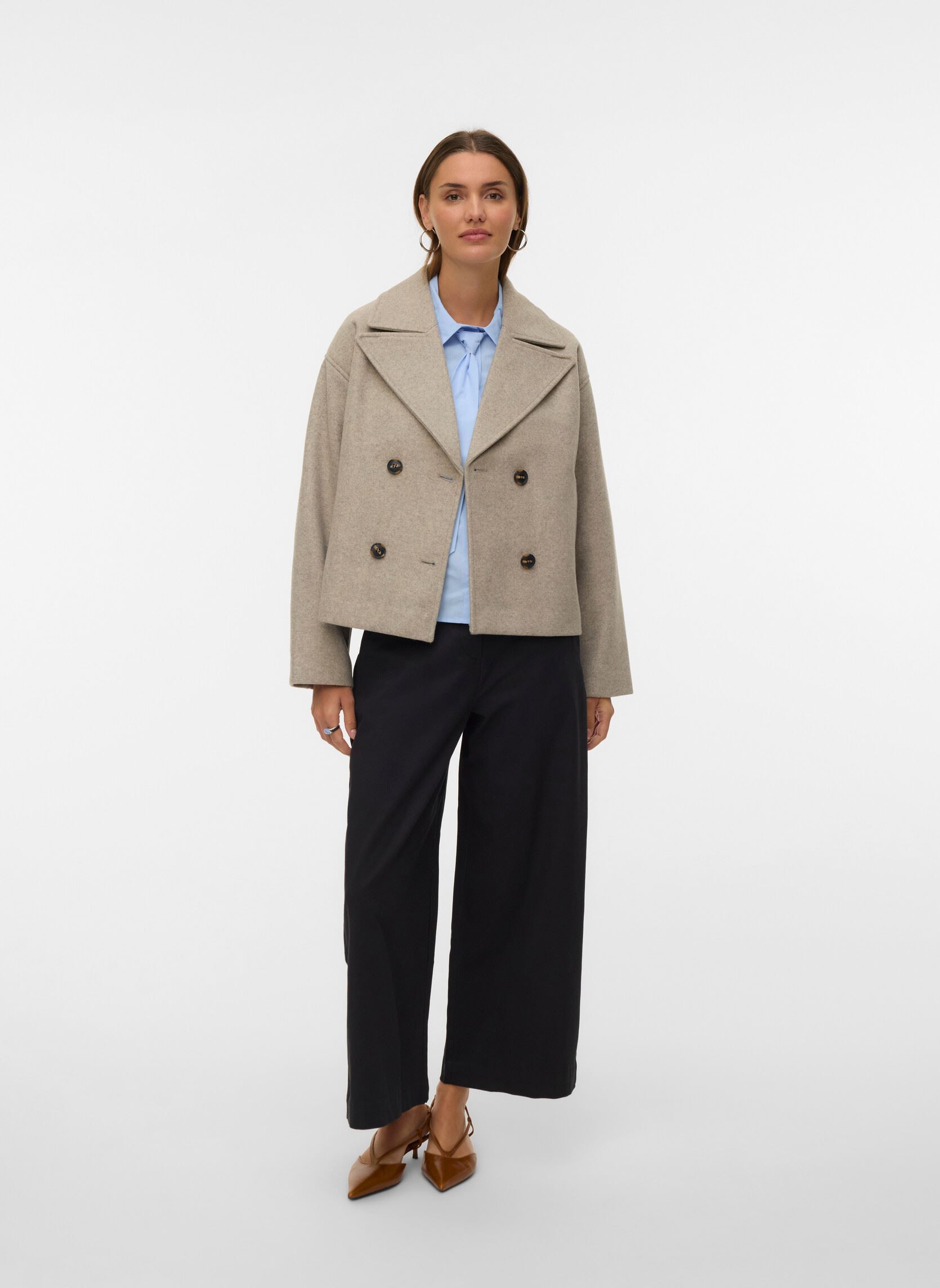 Mantels Vmvinceline Short Jacket Noos dames grijs Vero Moda Mantels Vmvinceline Short Jacket Noos dames grijs Silver Mink
