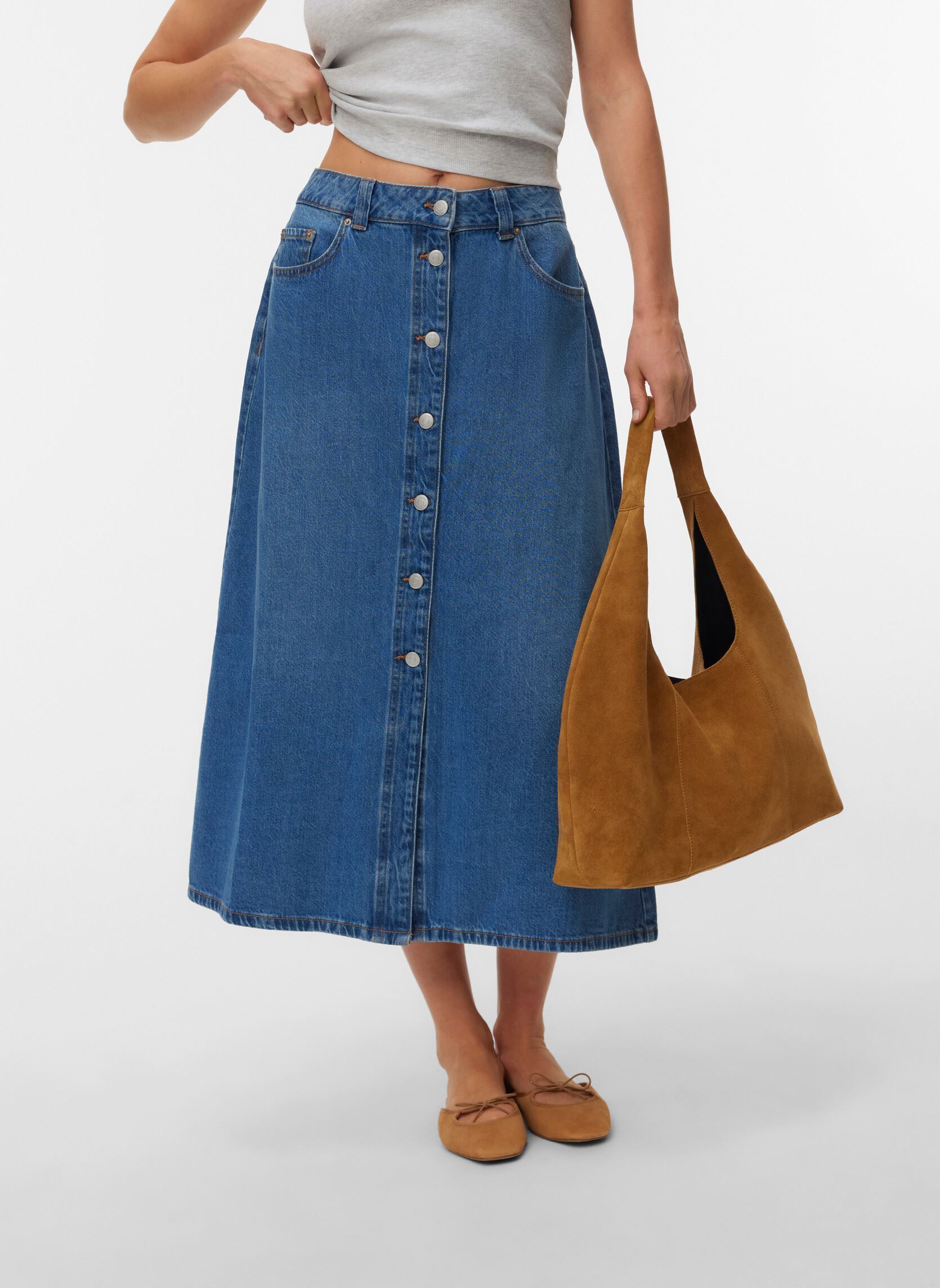 Vêtements Vero Moda Vmbirkley Mr 78 Dnm Skirt Mix Ga pour Femme - vue 1