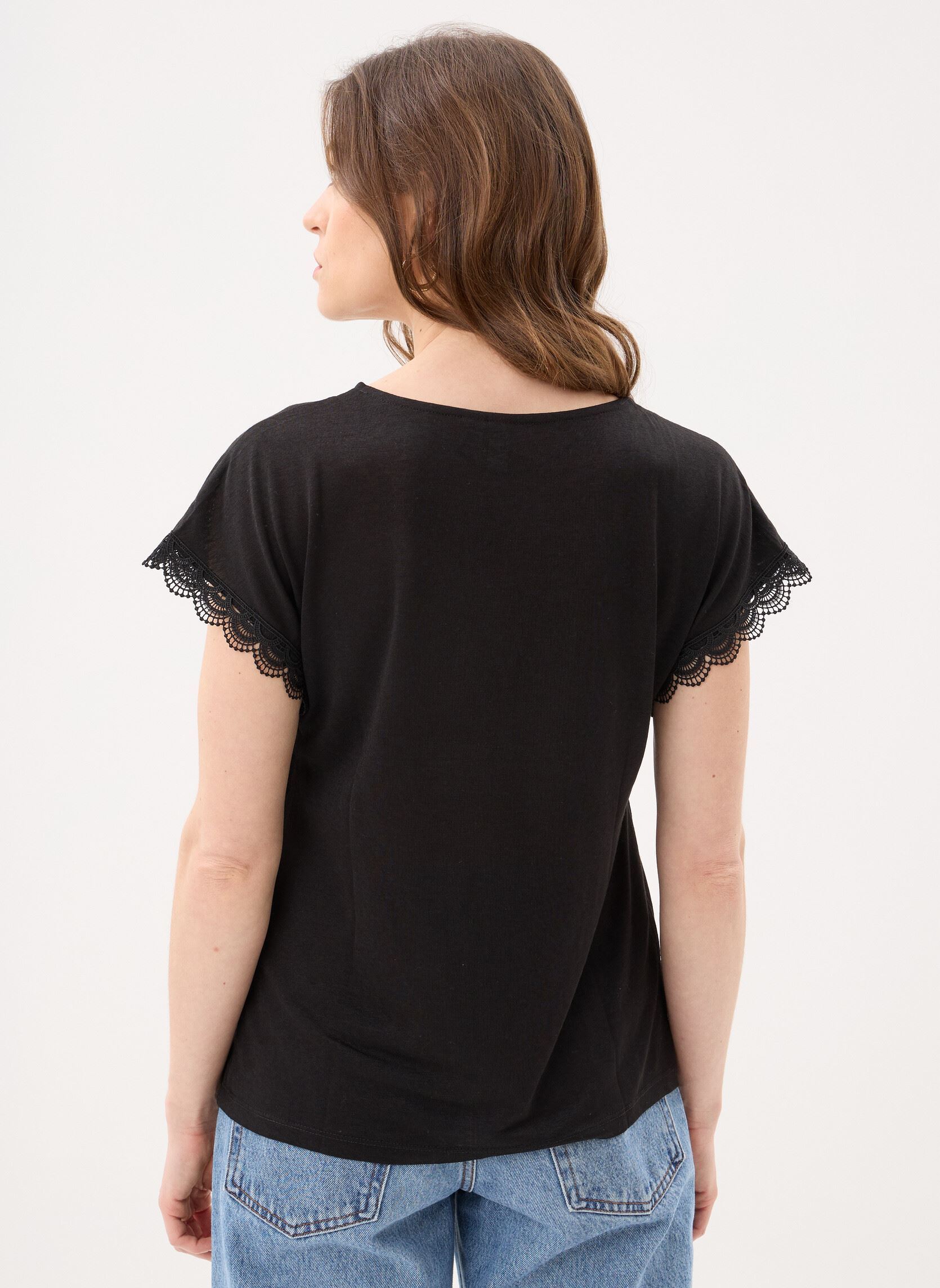 Kurzarm-T-Shirts Vmibilsa S/S V-Neck Top Jrs Btq damen schwarz Vero Moda Kurzarm-T-Shirts Vmibilsa S/S V-Neck Top Jrs Btq damen schwarz Black