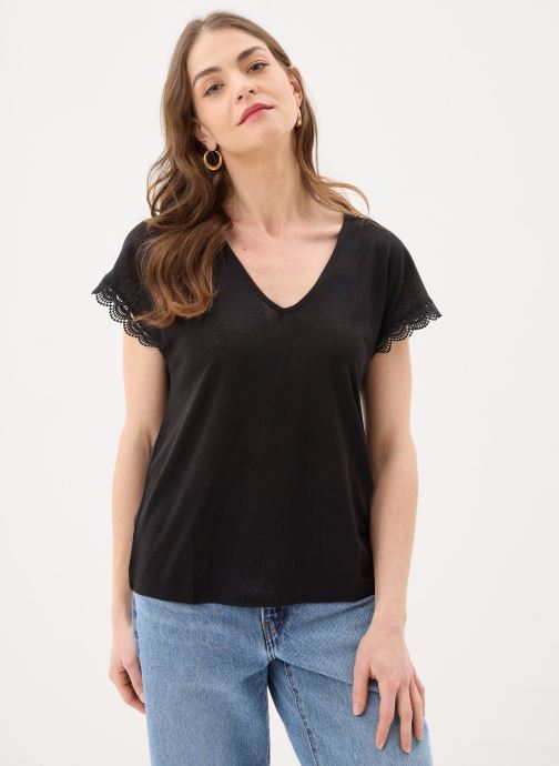 Vero Moda T-shirts met korte mouwen Vmibilsa S/S V-Neck Top Jrs Btq dames zwart