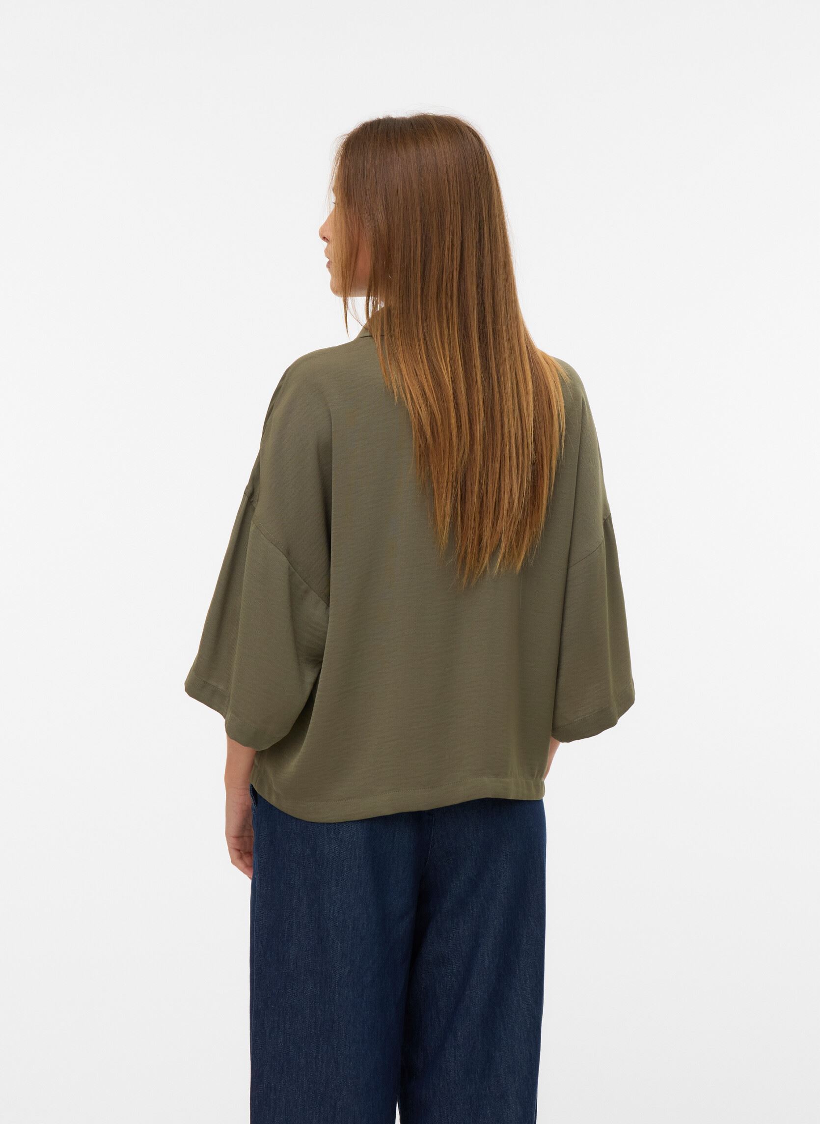 Kurzarm-Hemden Vmicelyn 3/4 Shirt Wvn Btq damen grün Vero Moda Kurzarm-Hemden Vmicelyn 3/4 Shirt Wvn Btq damen grün Kalamata