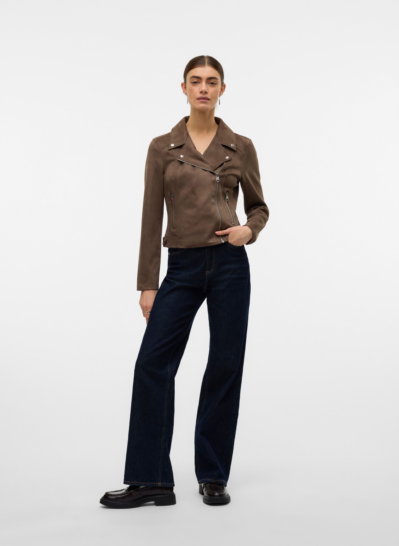 Lederjacken Vmjose Short Faux Suede Jacket Ga Noos damen braun Vero Moda Lederjacken Vmjose Short Faux Suede Jacket Ga Noos damen braun CHOCOLATE CHIP