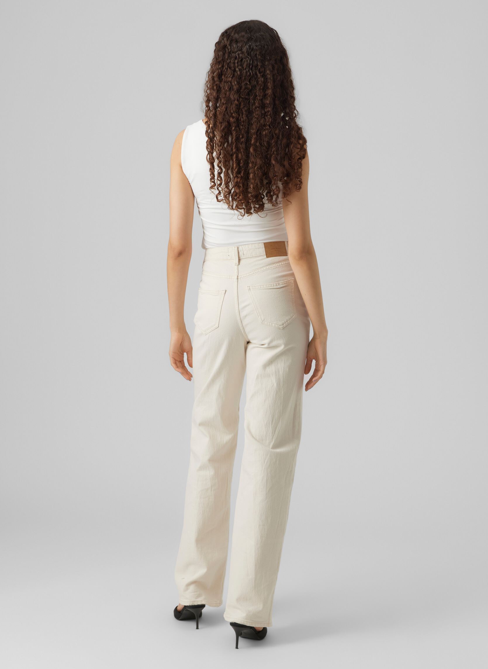 Wijde jeans / Flared Jeans Vmtessa Hr Wide Jeans Ecru Ga Noos dames wit Vero Moda Wijde jeans / Flared Jeans Vmtessa Hr Wide Jeans Ecru Ga Noos dames wit ECRU